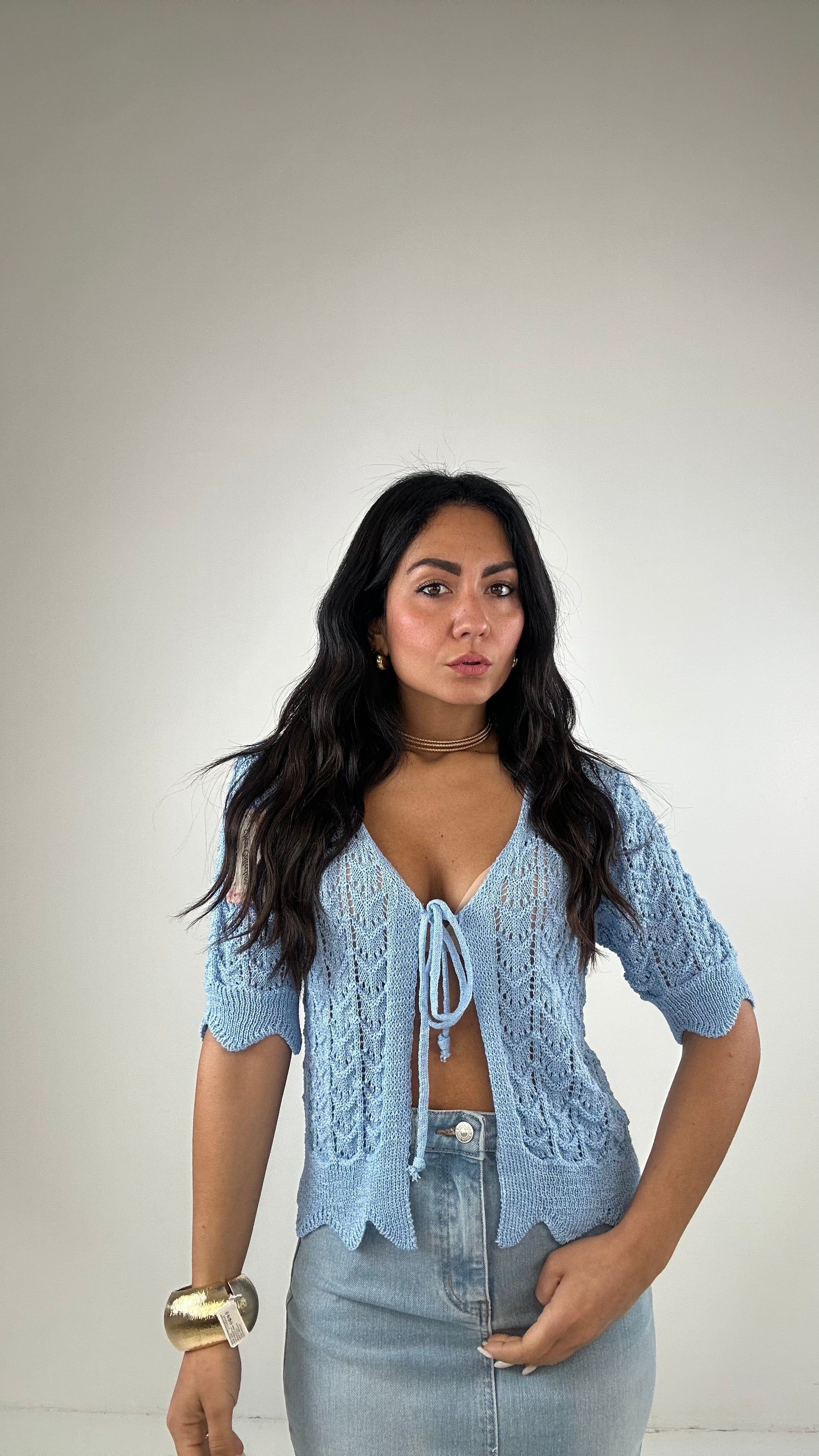 Cardigan UNCINETTO - CELESTE