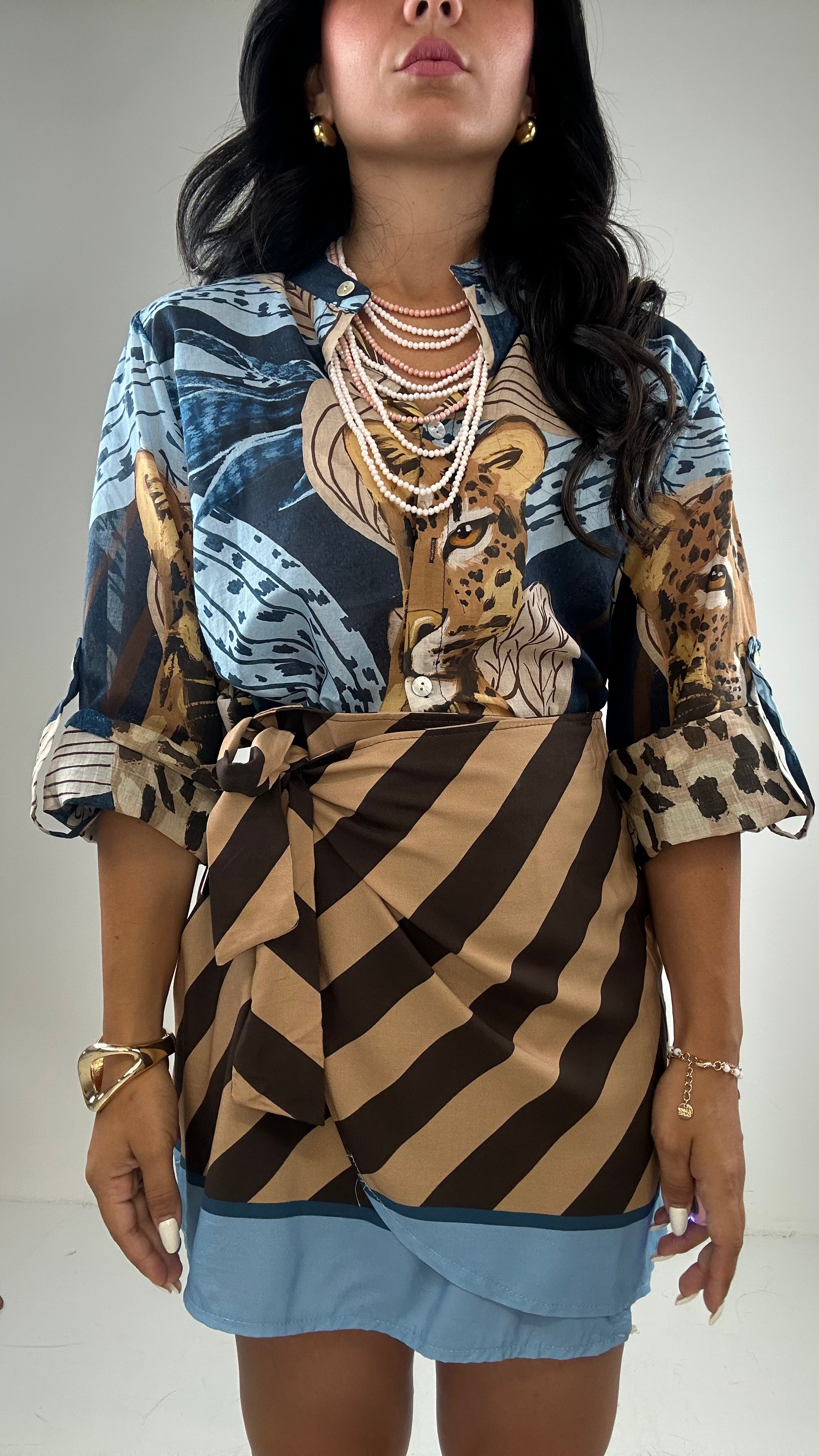 Gonna PORTA CORTA FANTASY - beige-marrone
