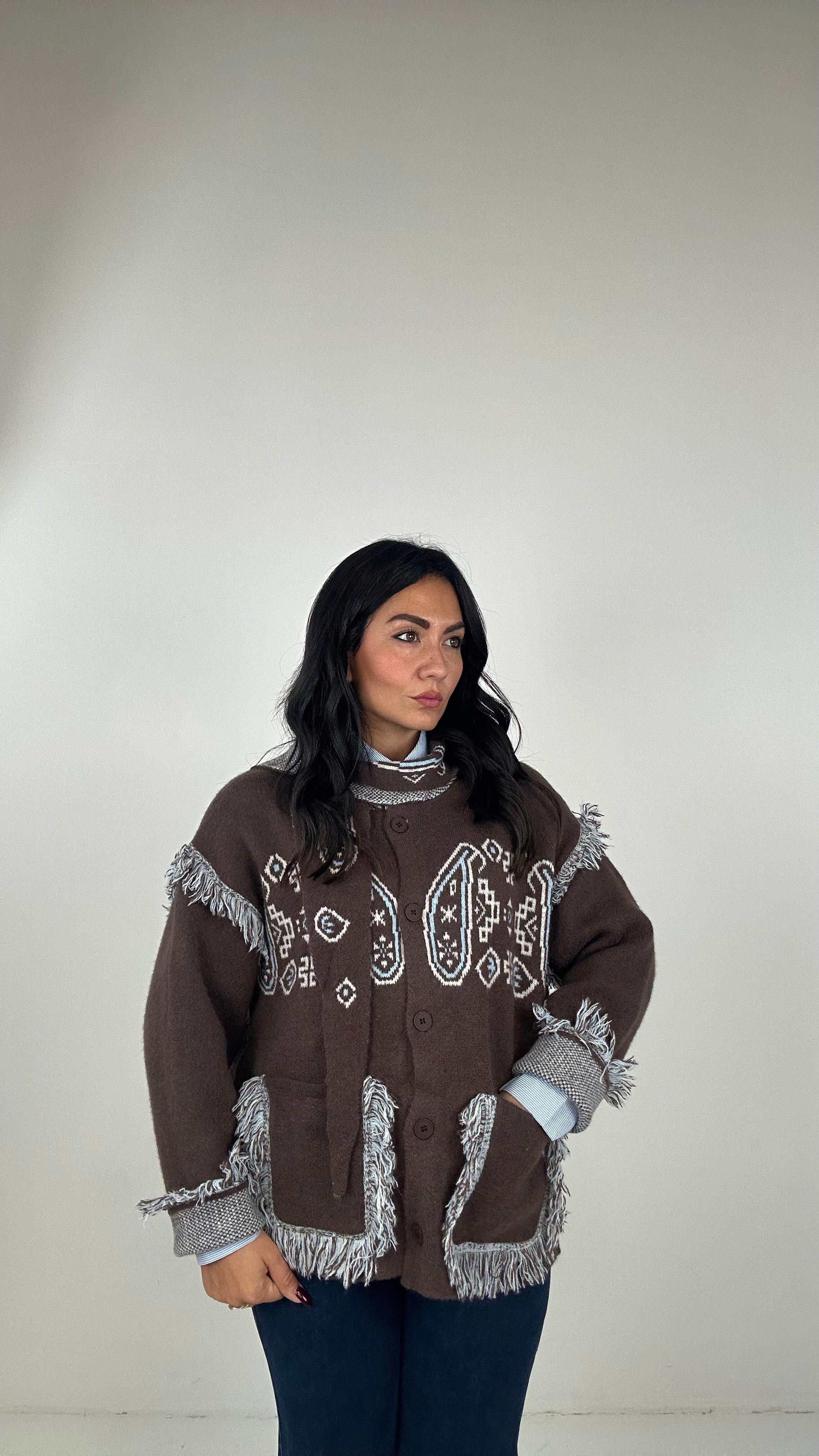 Cardigan WEST - MARRONE