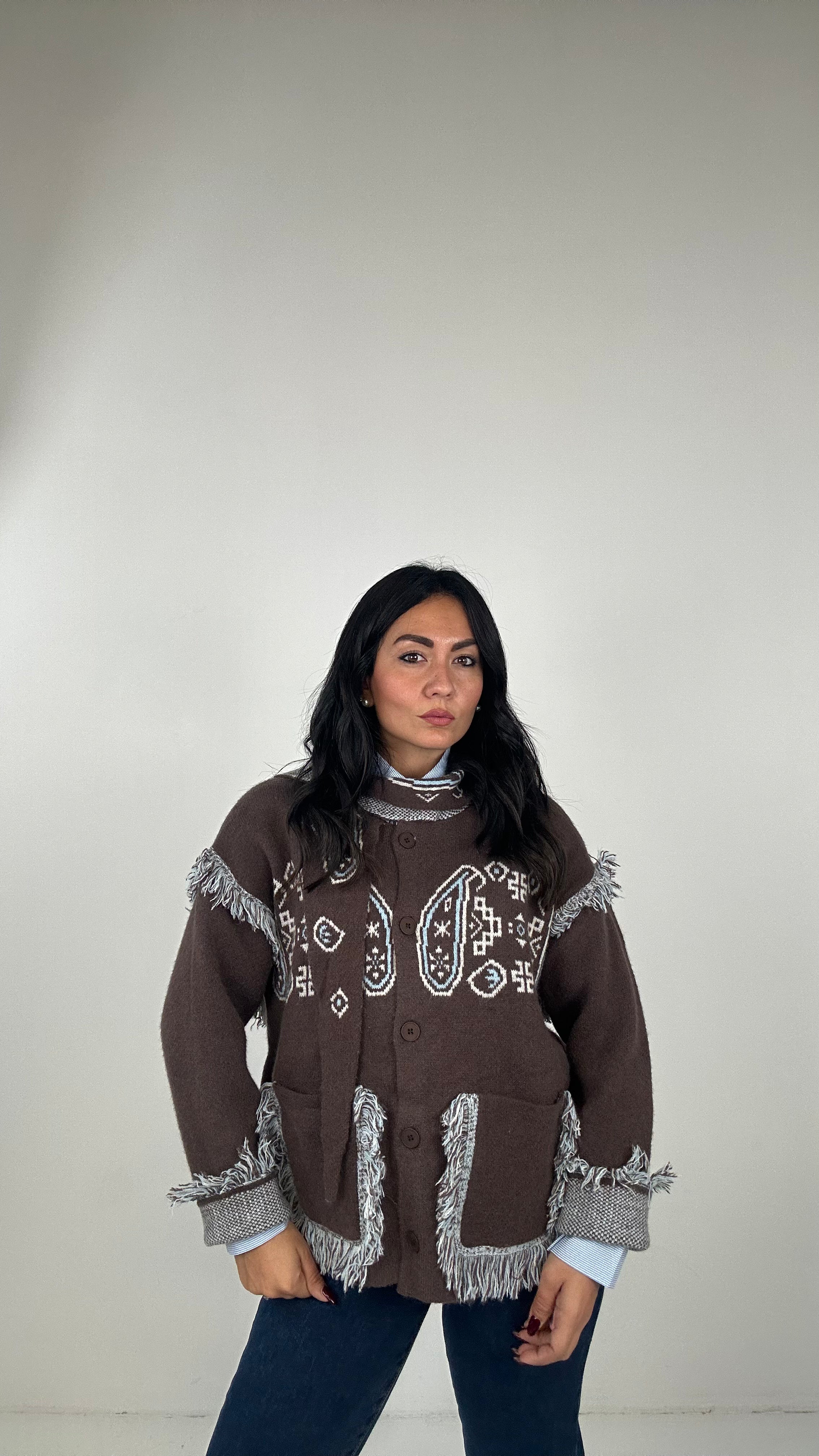 Cardigan WEST - MARRONE