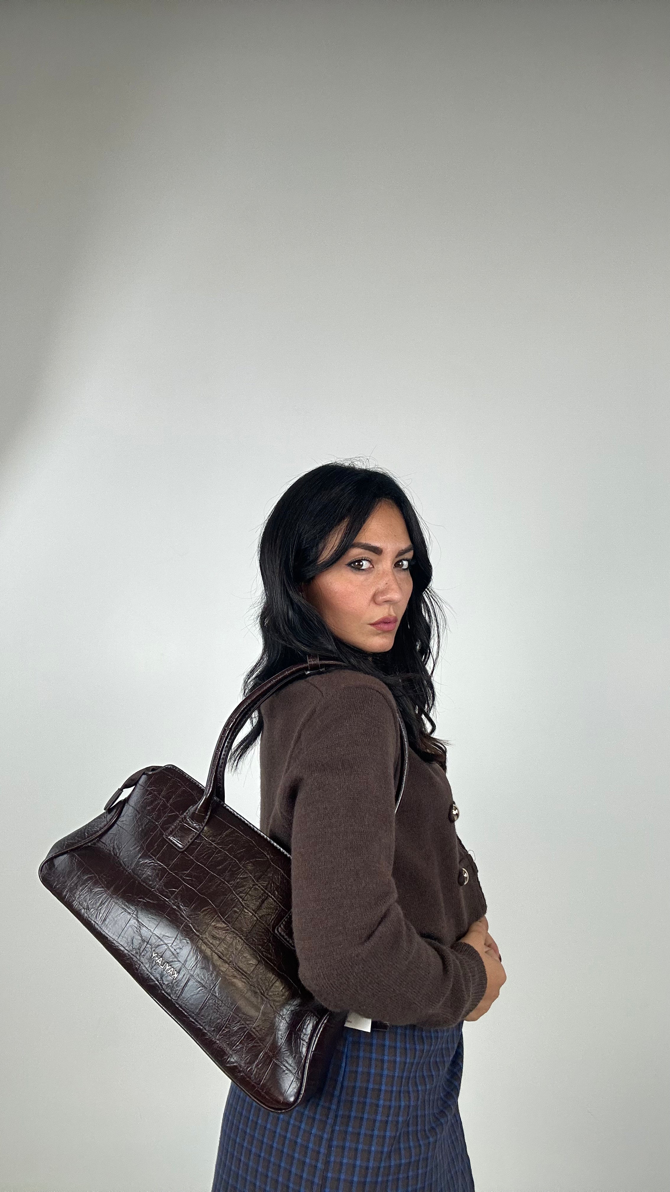 Borsa MARTELLATA RETTANGOLO - MARRONE