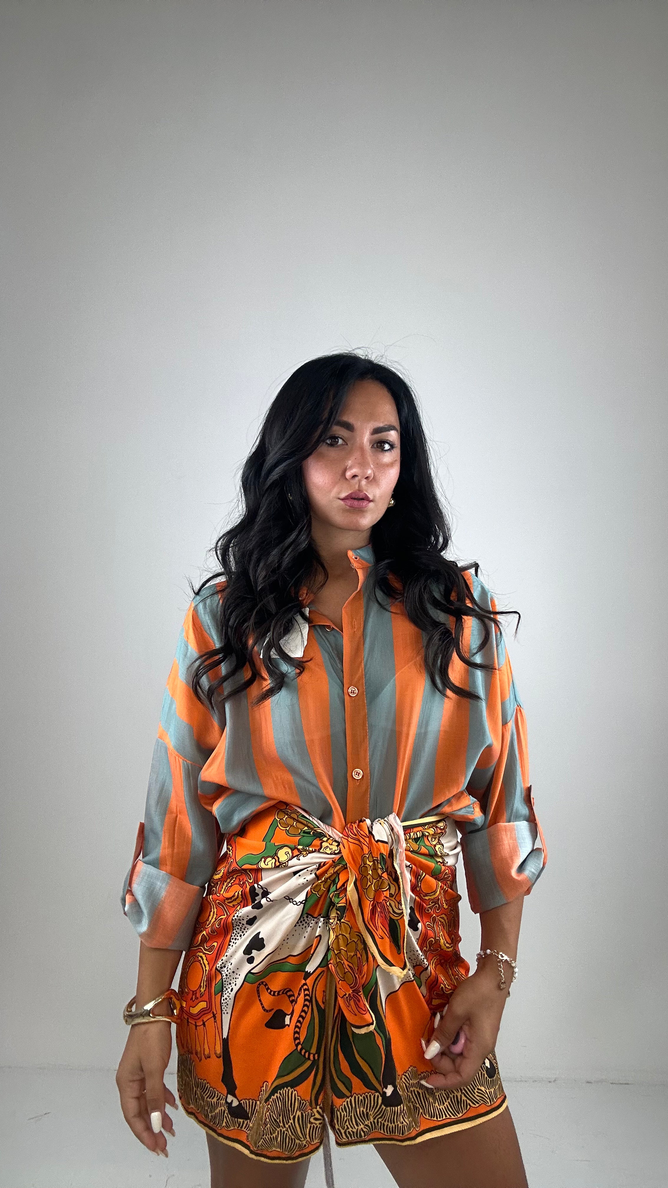 Gonna PAREO CON NODO - ARANCIO-VERDE