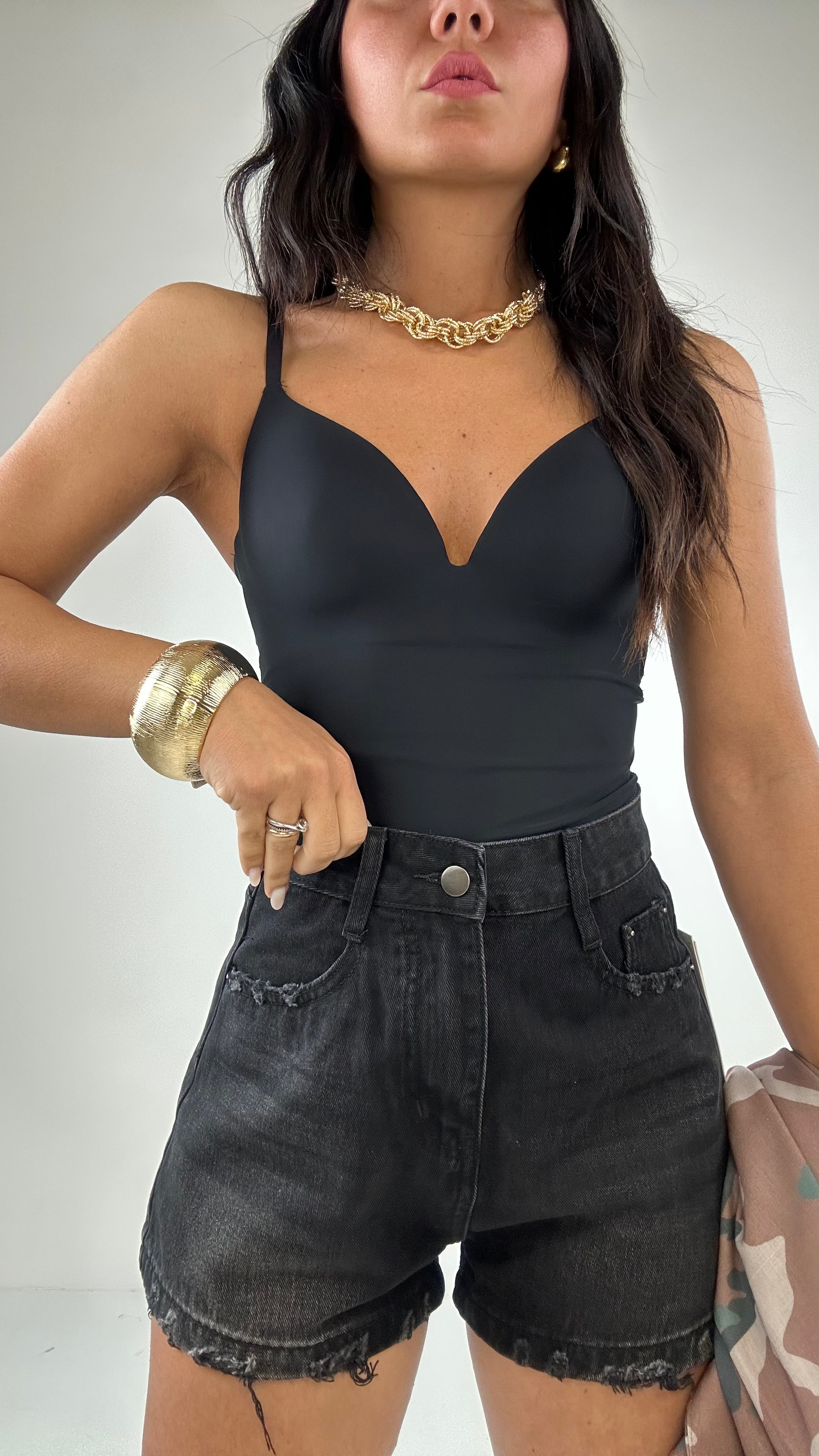 Shorts CON CINTURA SFRANG - NERO