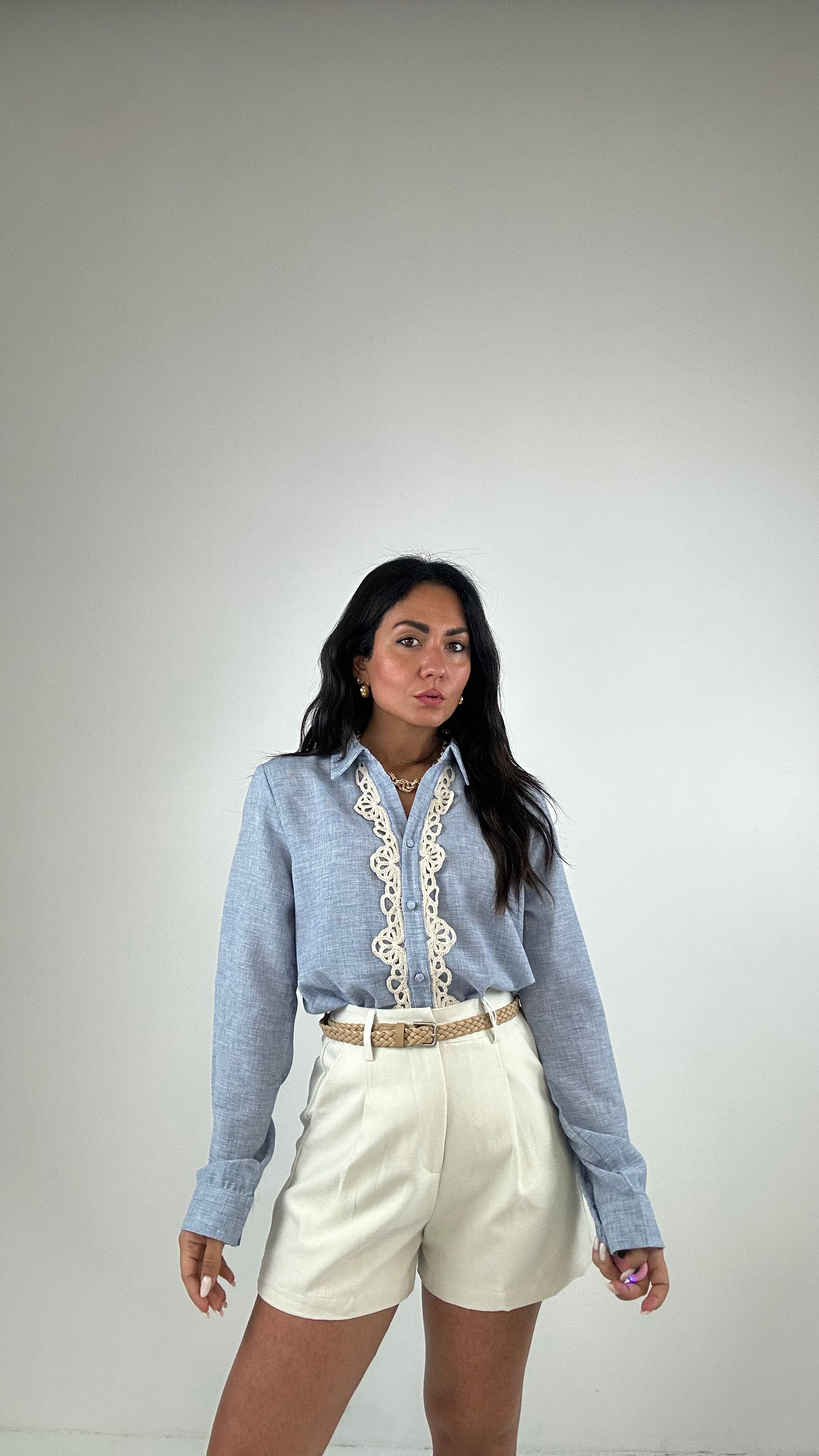 Shorts CINTURA TRECCINA - BEIGE