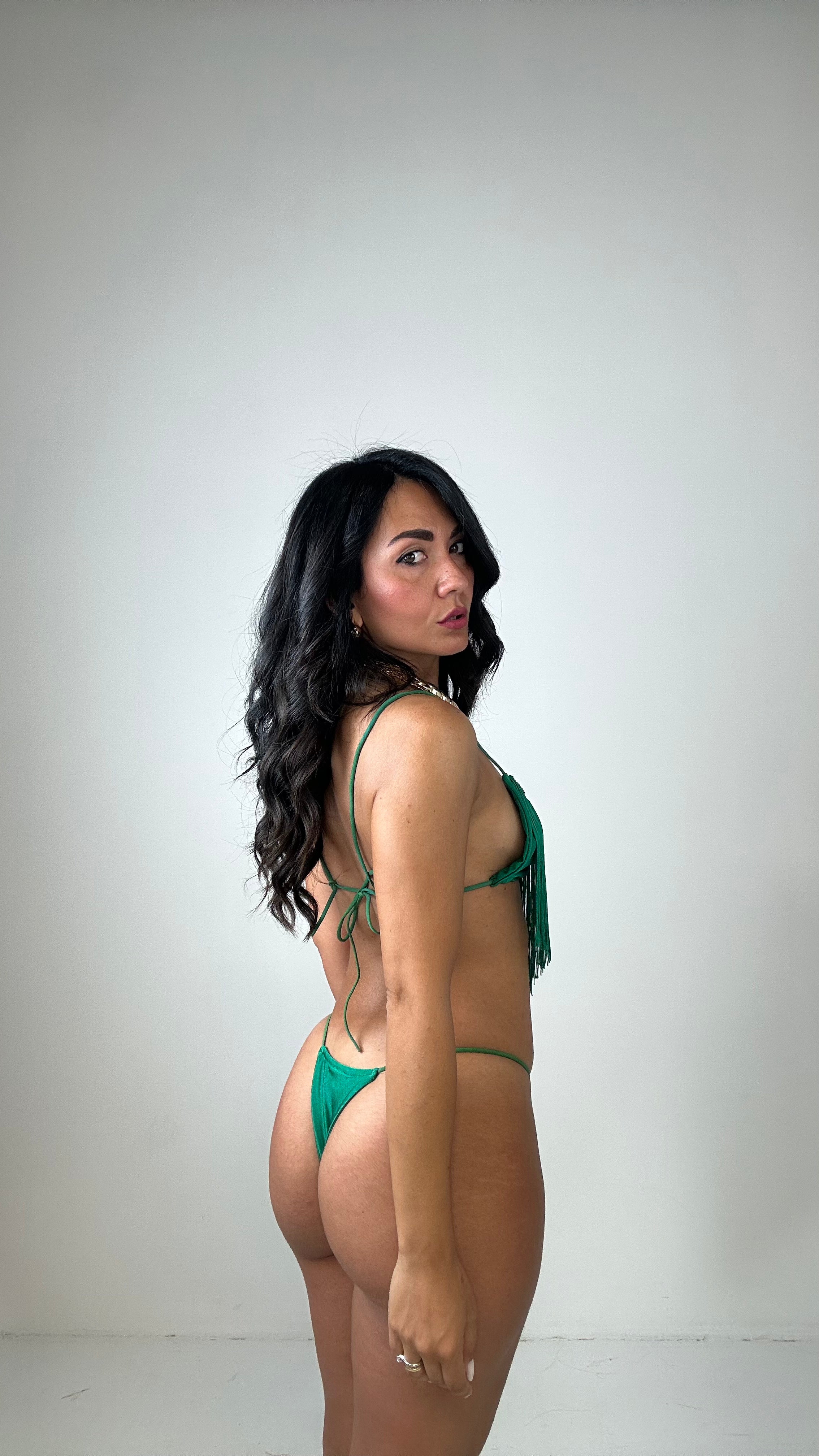 Completo BIKINI PAREO FRANGE - VERDE