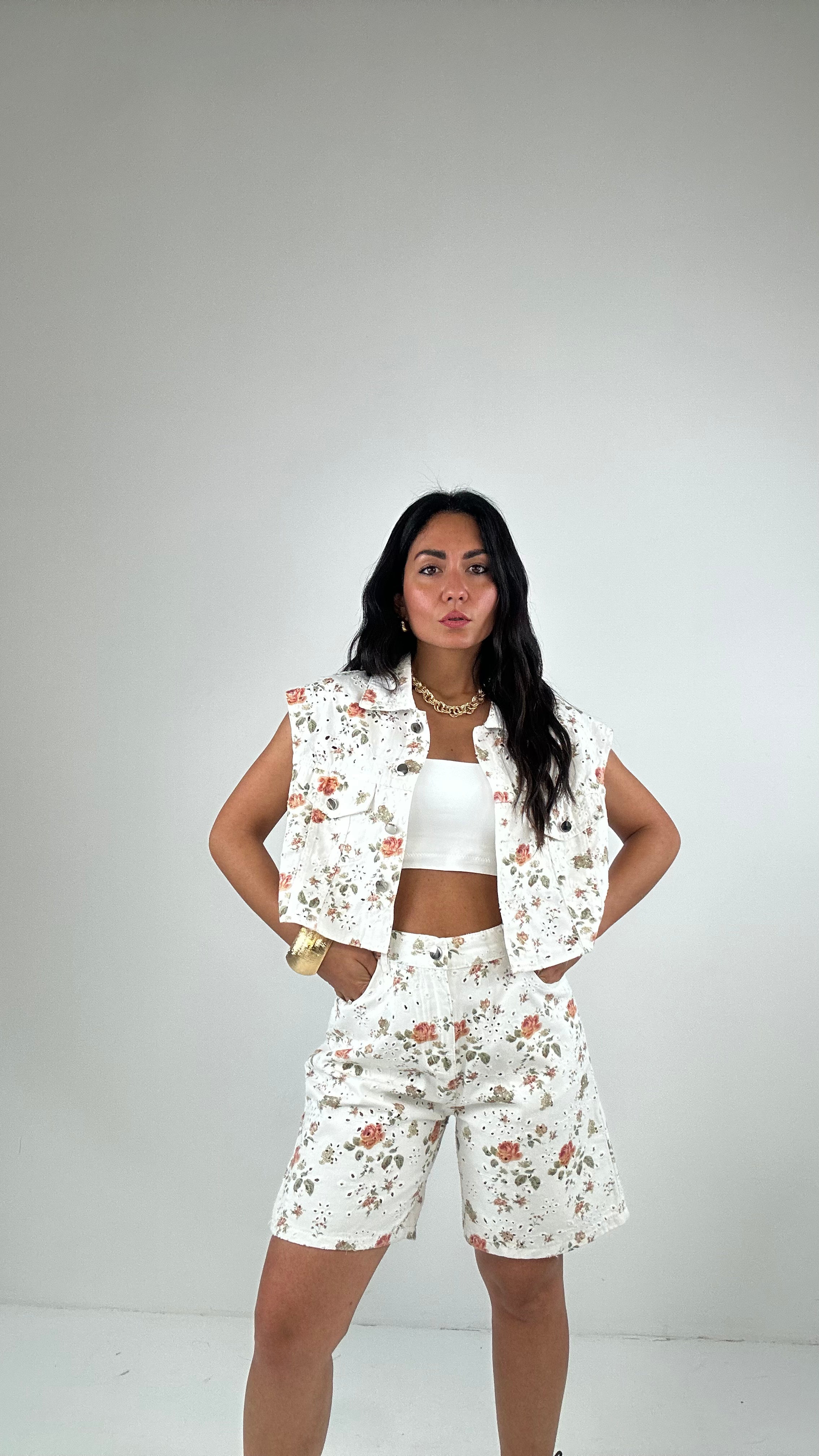 Completo DENIM FIORE - BIANCO