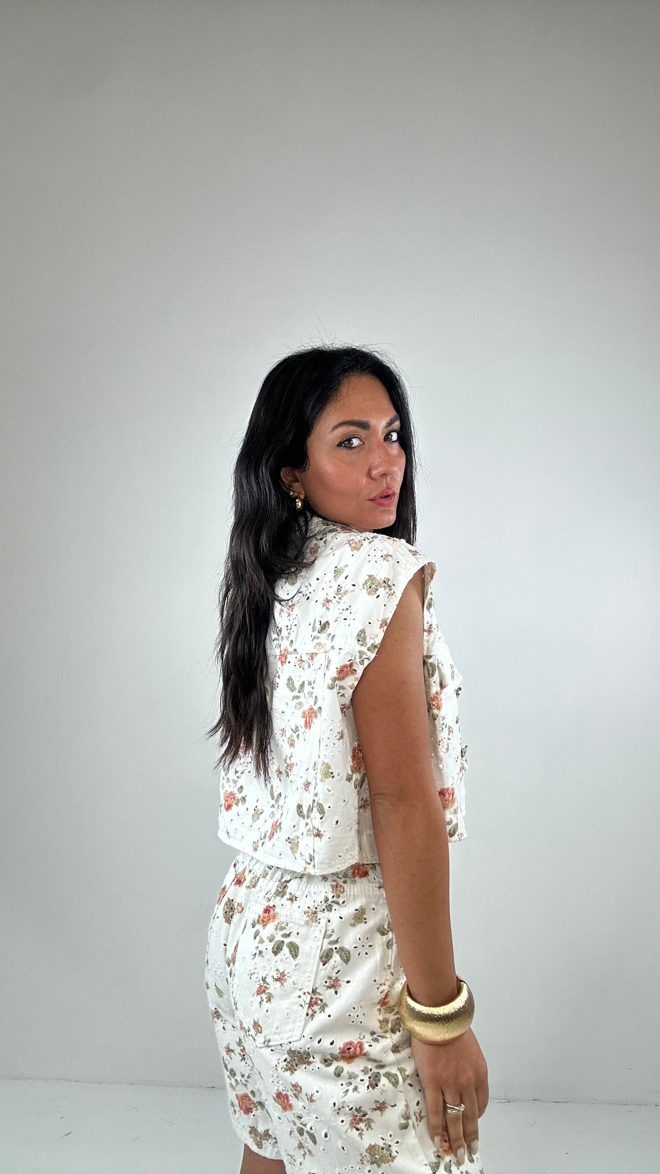 Completo DENIM FIORE - BIANCO