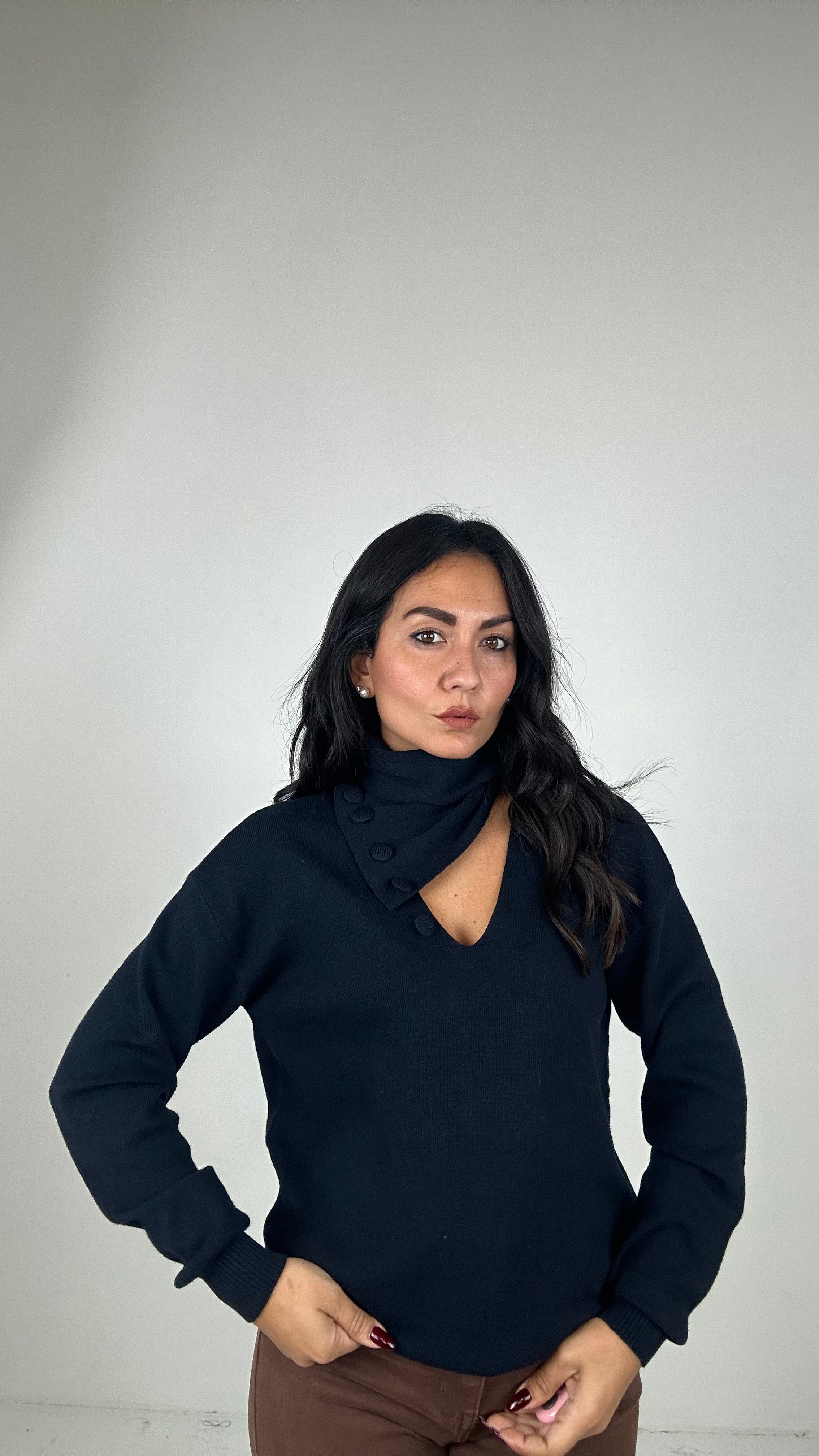 Pull BOTTONI E SCIALLE - BLU