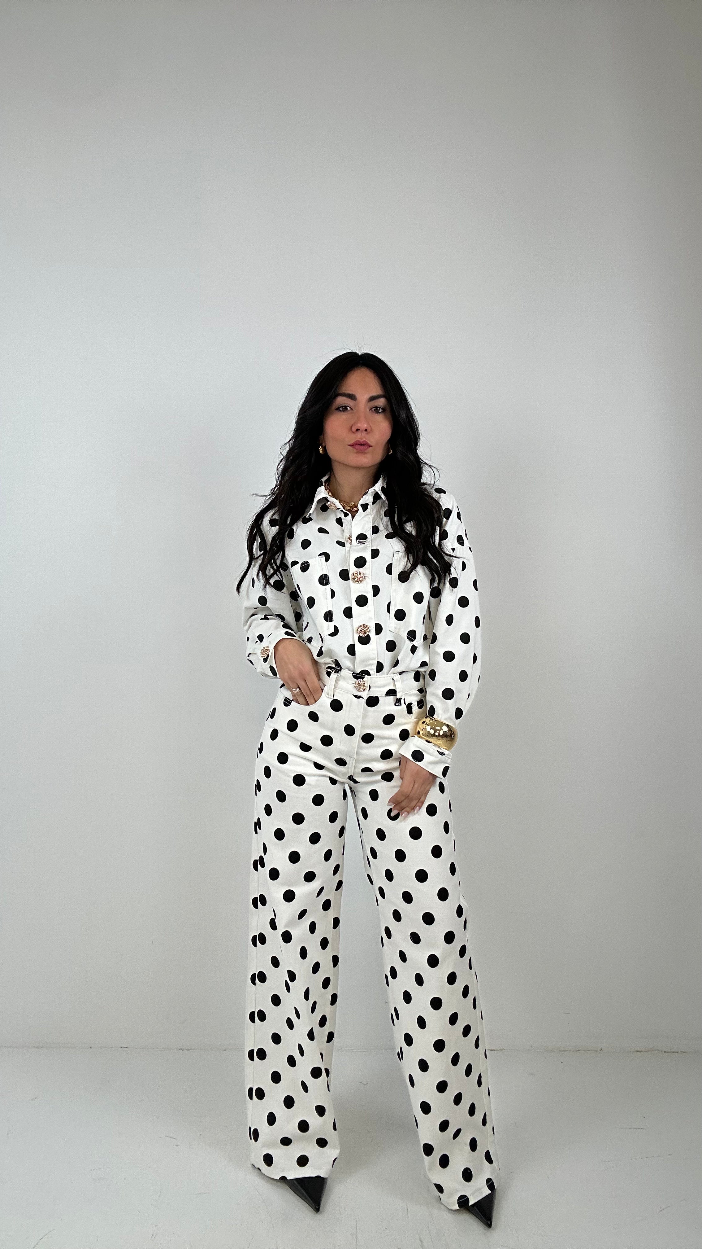 Coordinato JEANS POIS - BIANCO