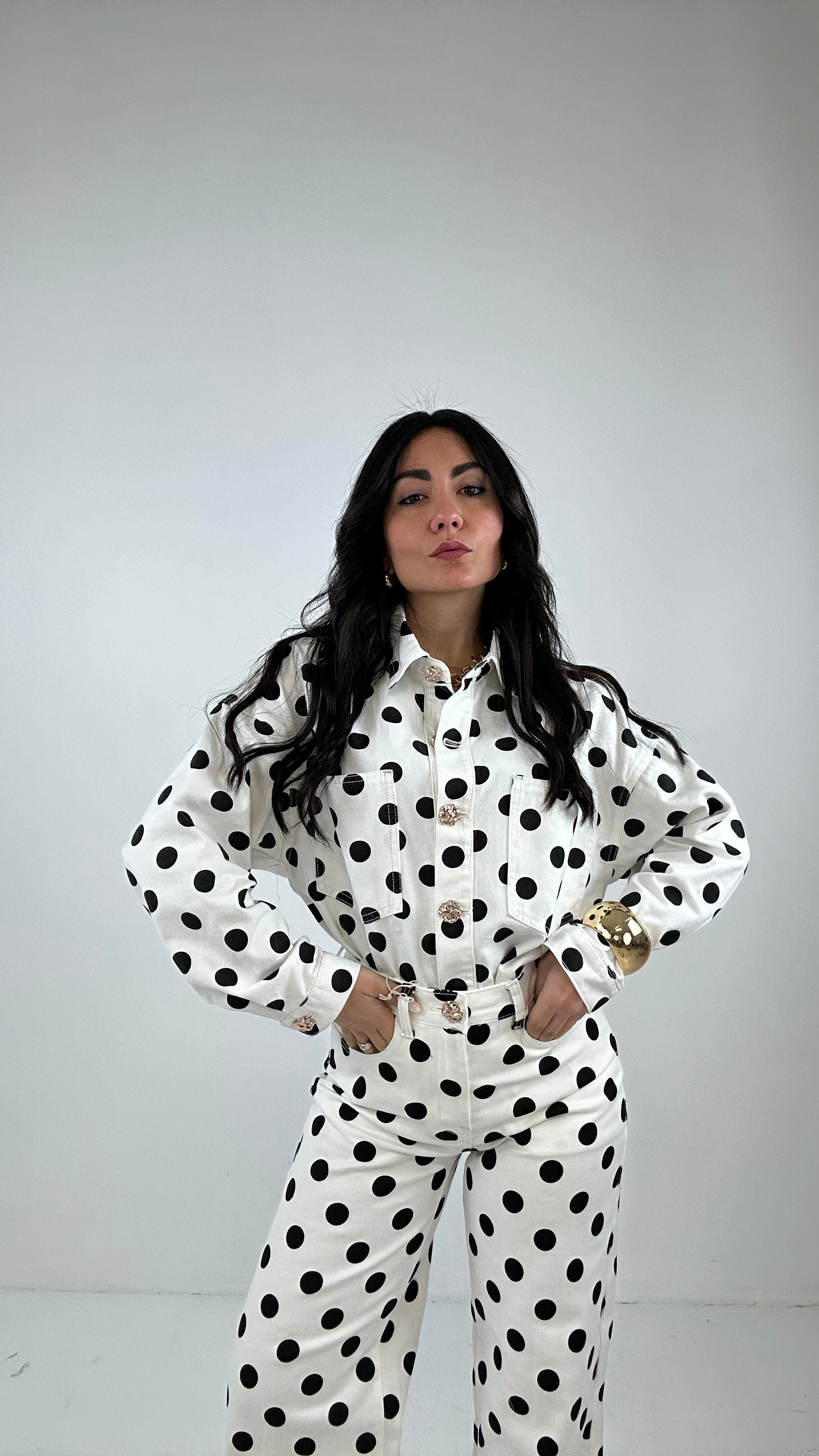 Coordinato JEANS POIS - BIANCO