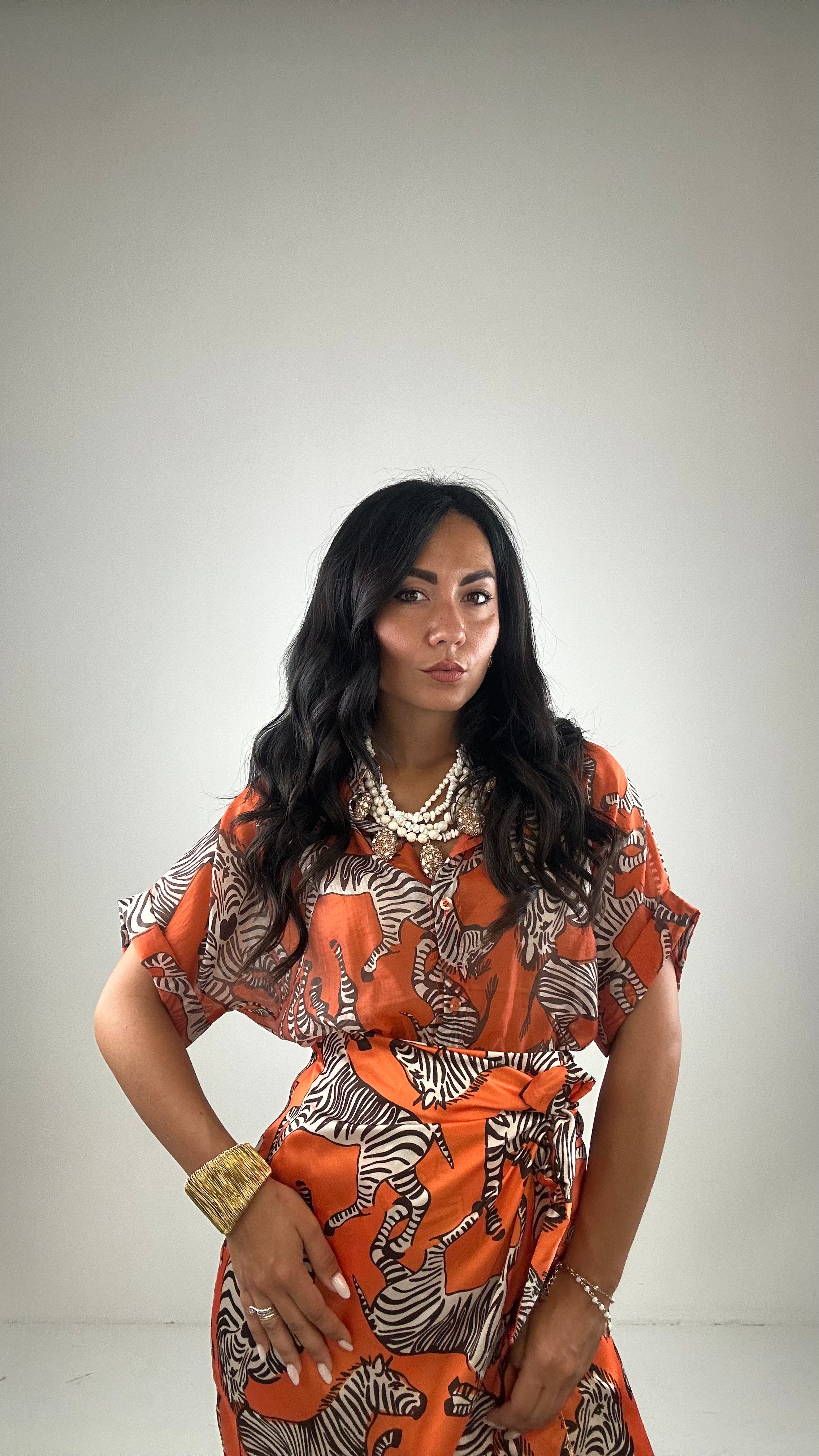 Camicia CON ZEBRE - ARANCIO