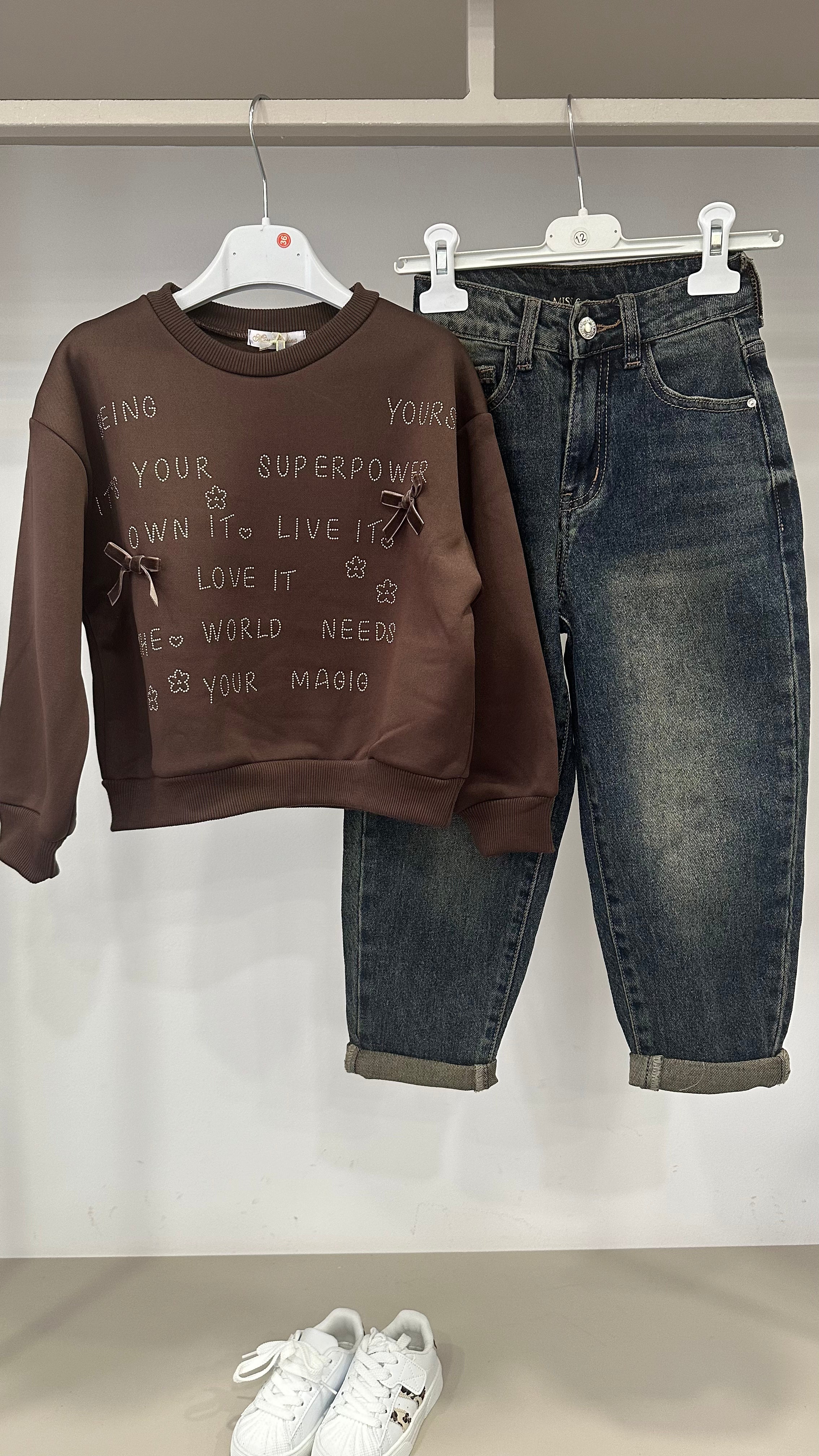 Jeans MOM SABBIATO 5-14A - JEANS