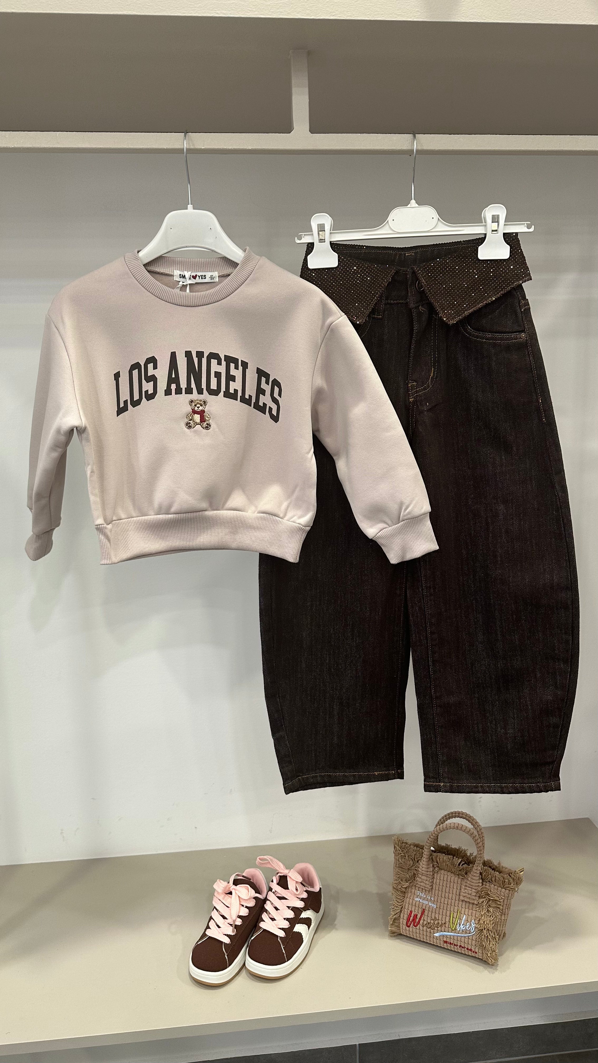 Jeans CINTO RISVOLTO BRILL 5-14A - MARRONE