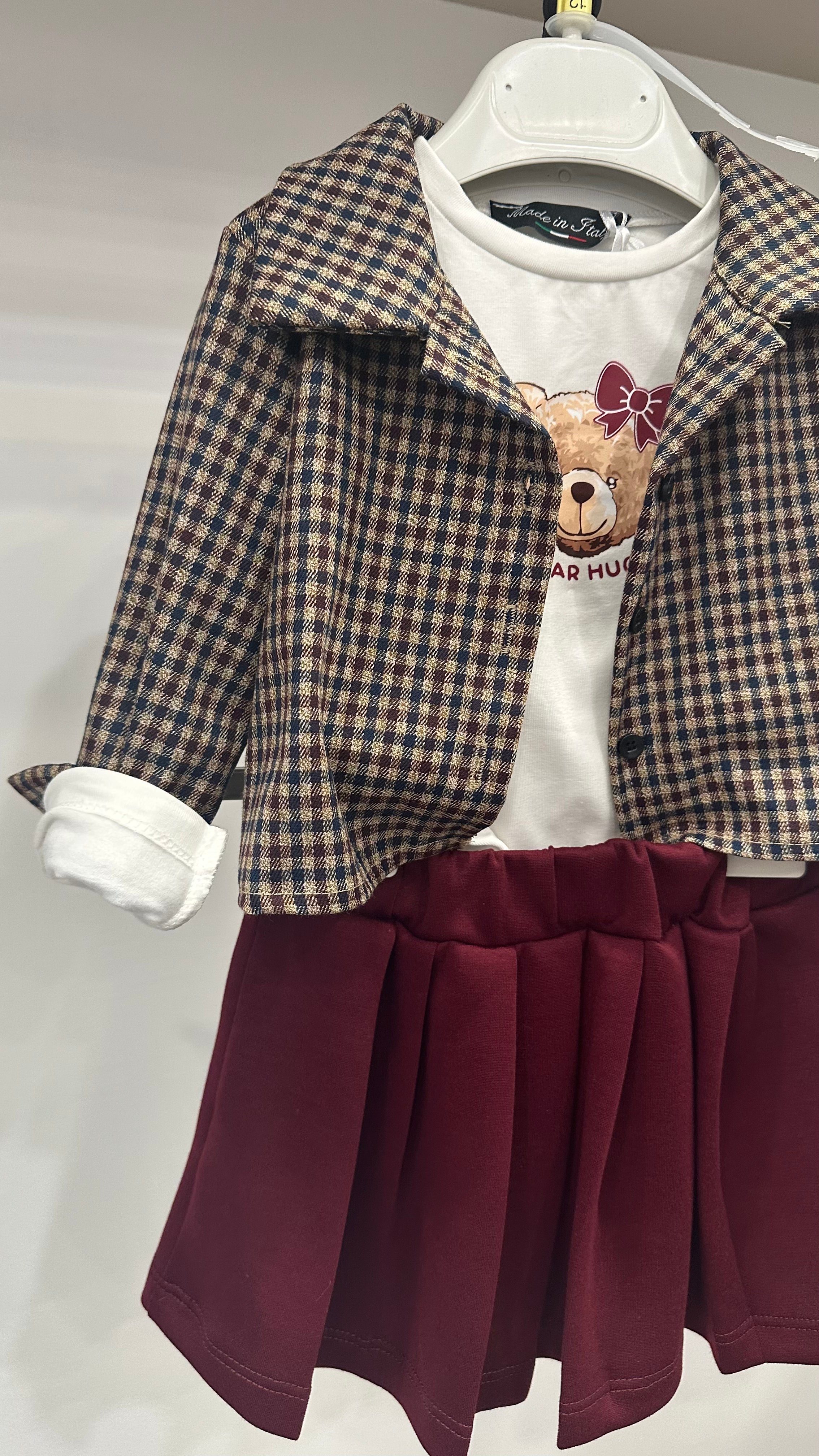 Completo CON GIACCA QUADRI 12-36M - BORDEAUX