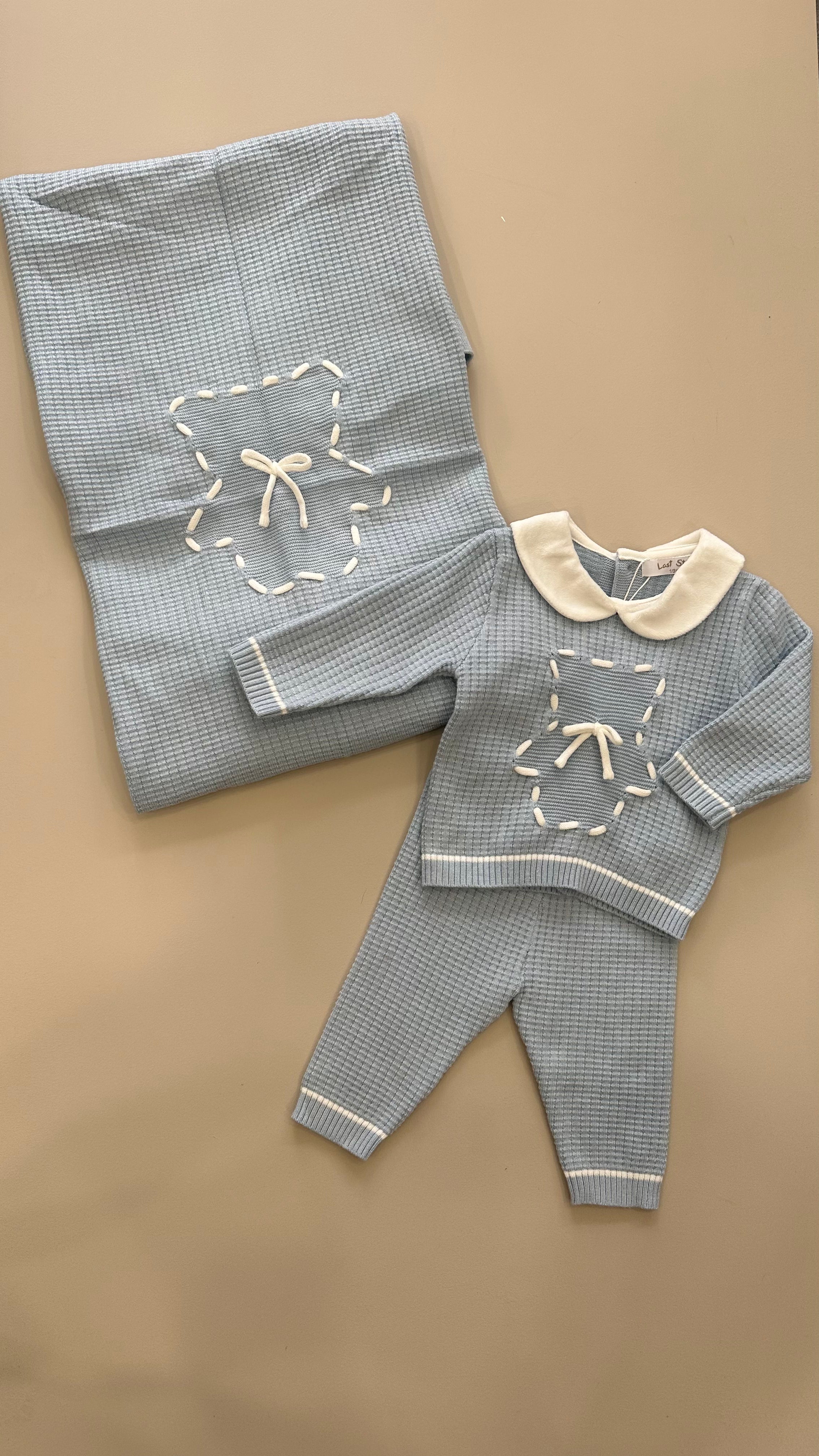 Set NASCITA ORSO TRAPUNTATO 1-3M - AZZURRO