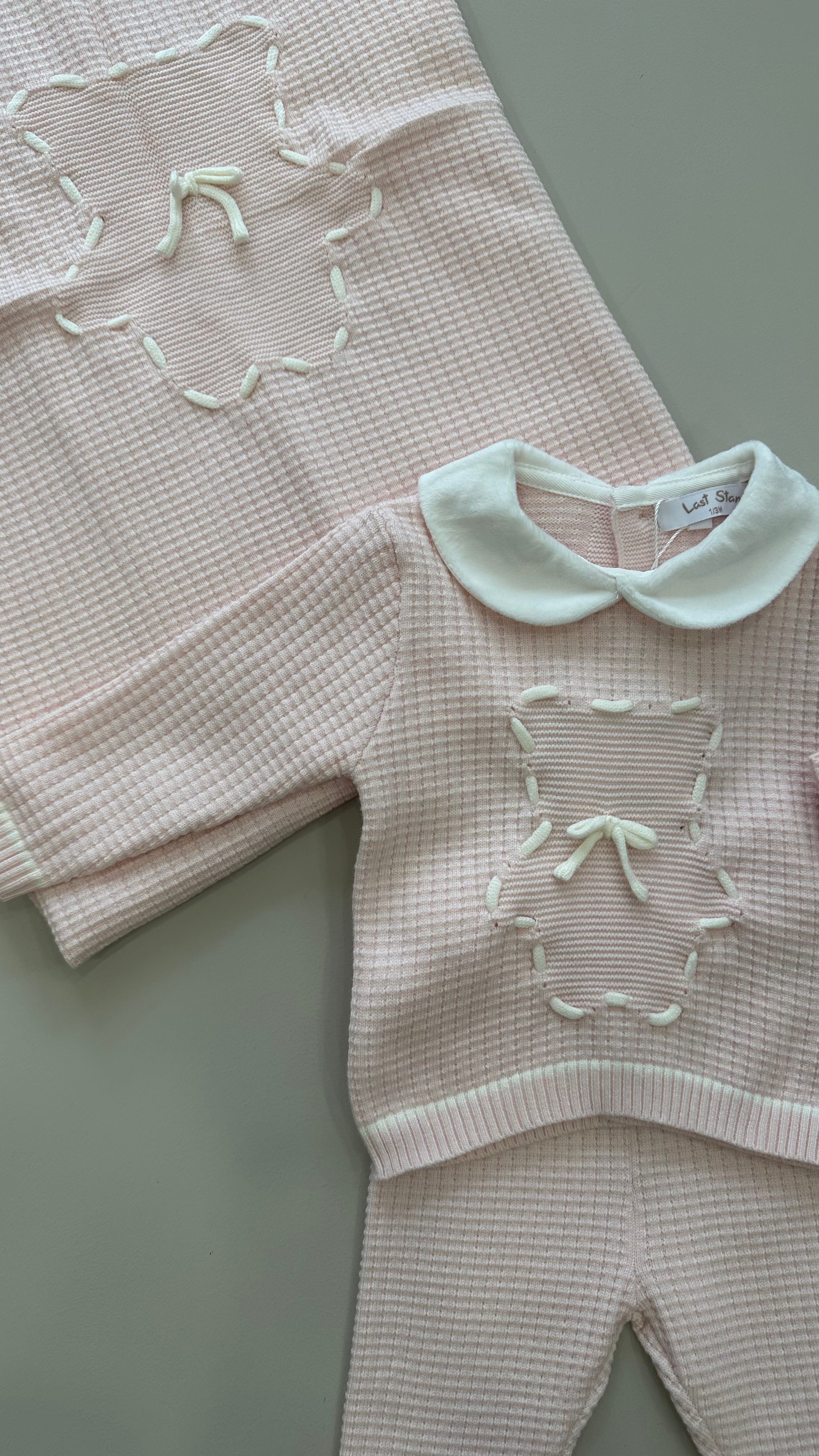 Set NASCITA ORSO TRAPUNTATO 1-3M - ROSA