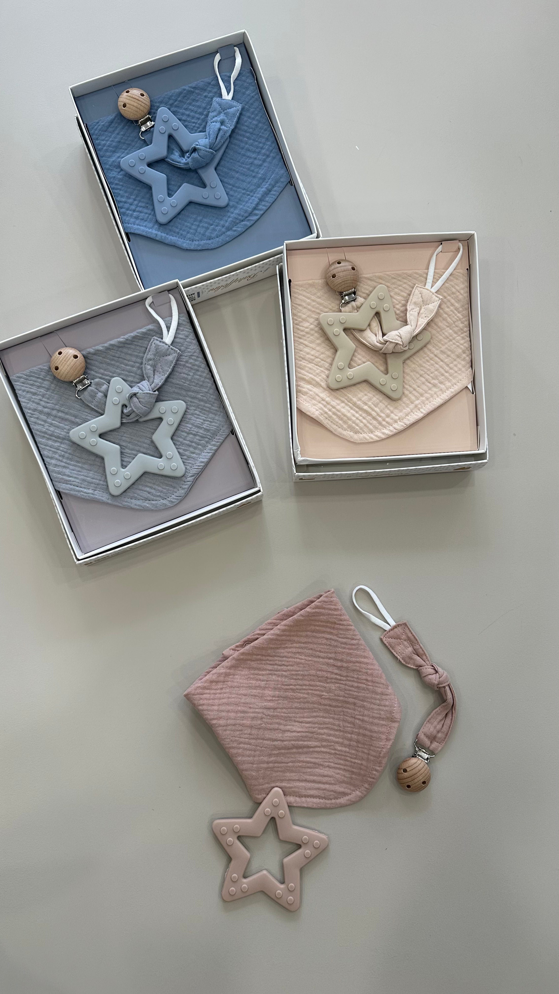Set bavetta GIOCO DENTIZIONE + CATENELLA - ROSA