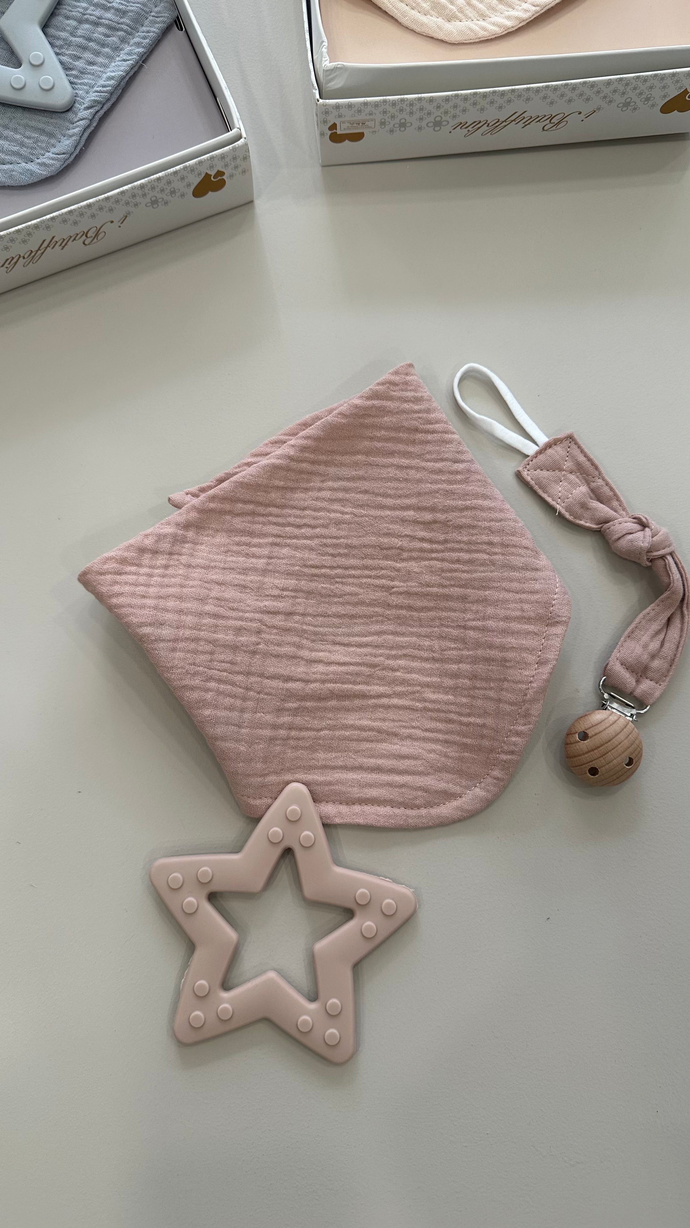 Set bavetta GIOCO DENTIZIONE + CATENELLA - ROSA
