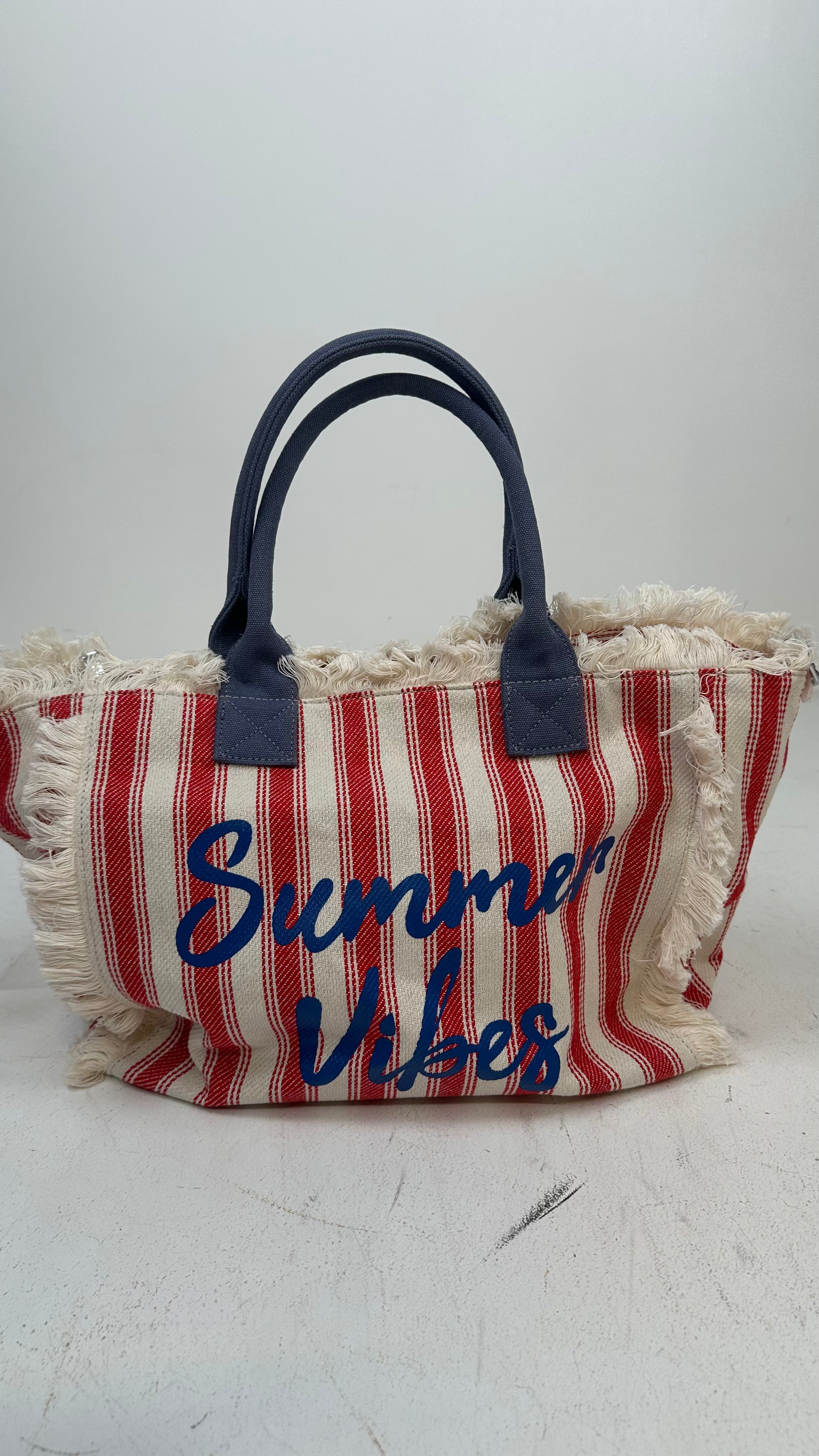 Borsa SUMMER VIBES A RIGHE - ROSSO