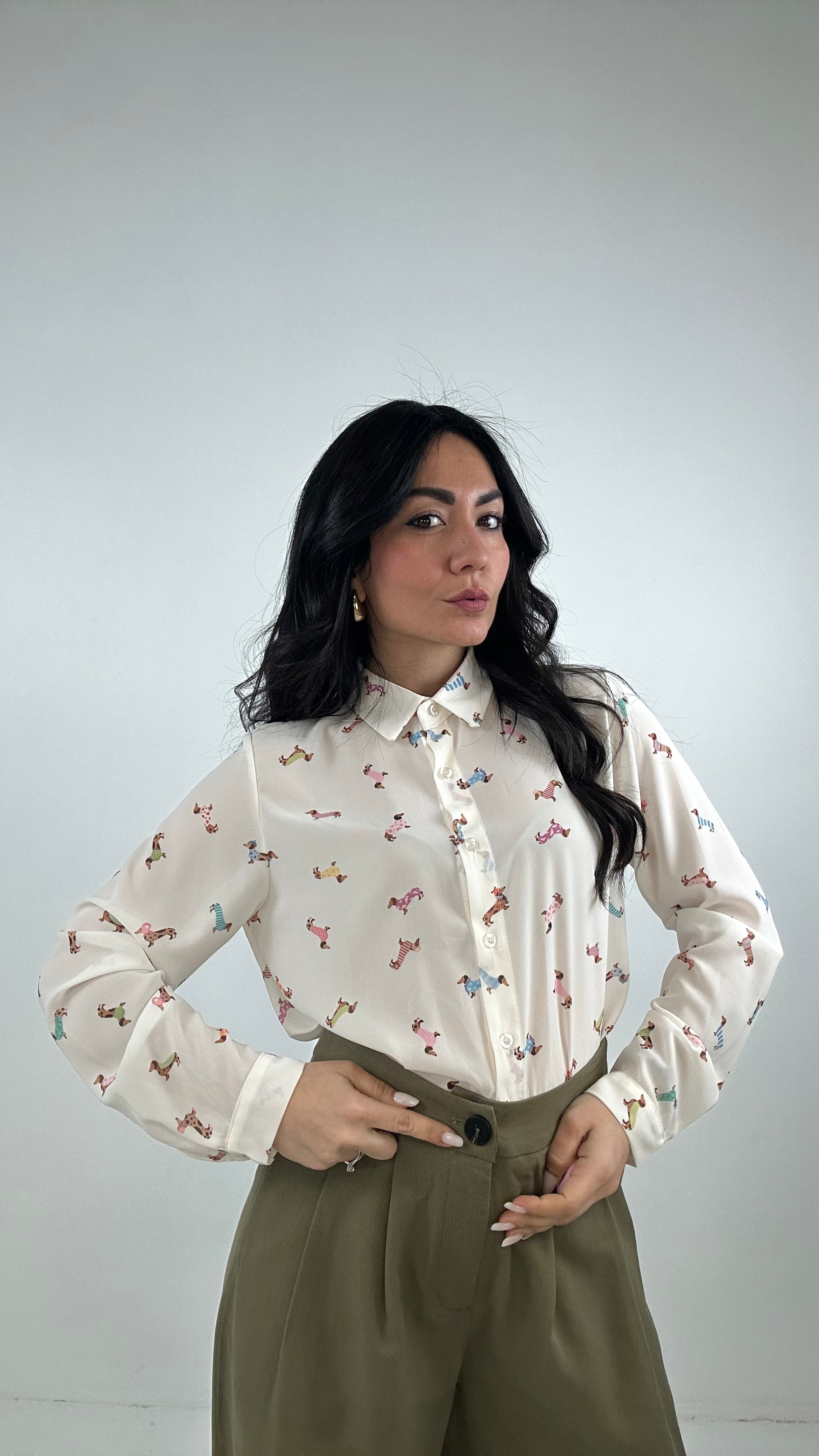 Camicia IN VELO CAGNOLINI - PANNA