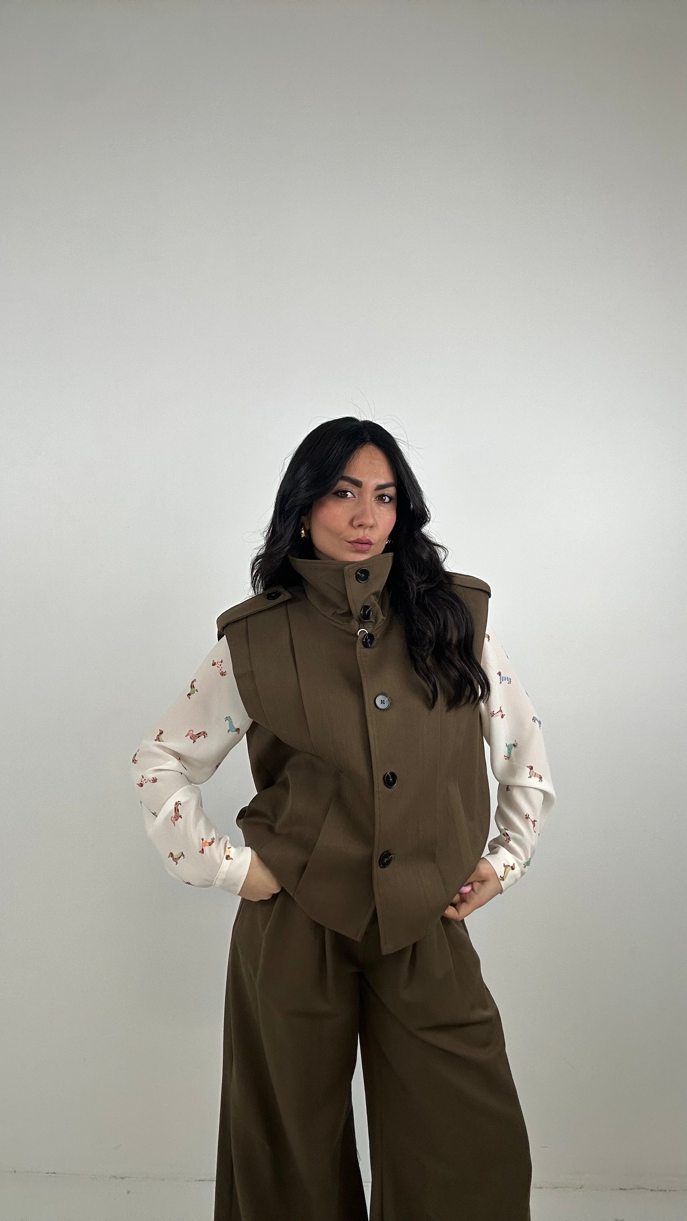 Completo CON GILET - MARRONE