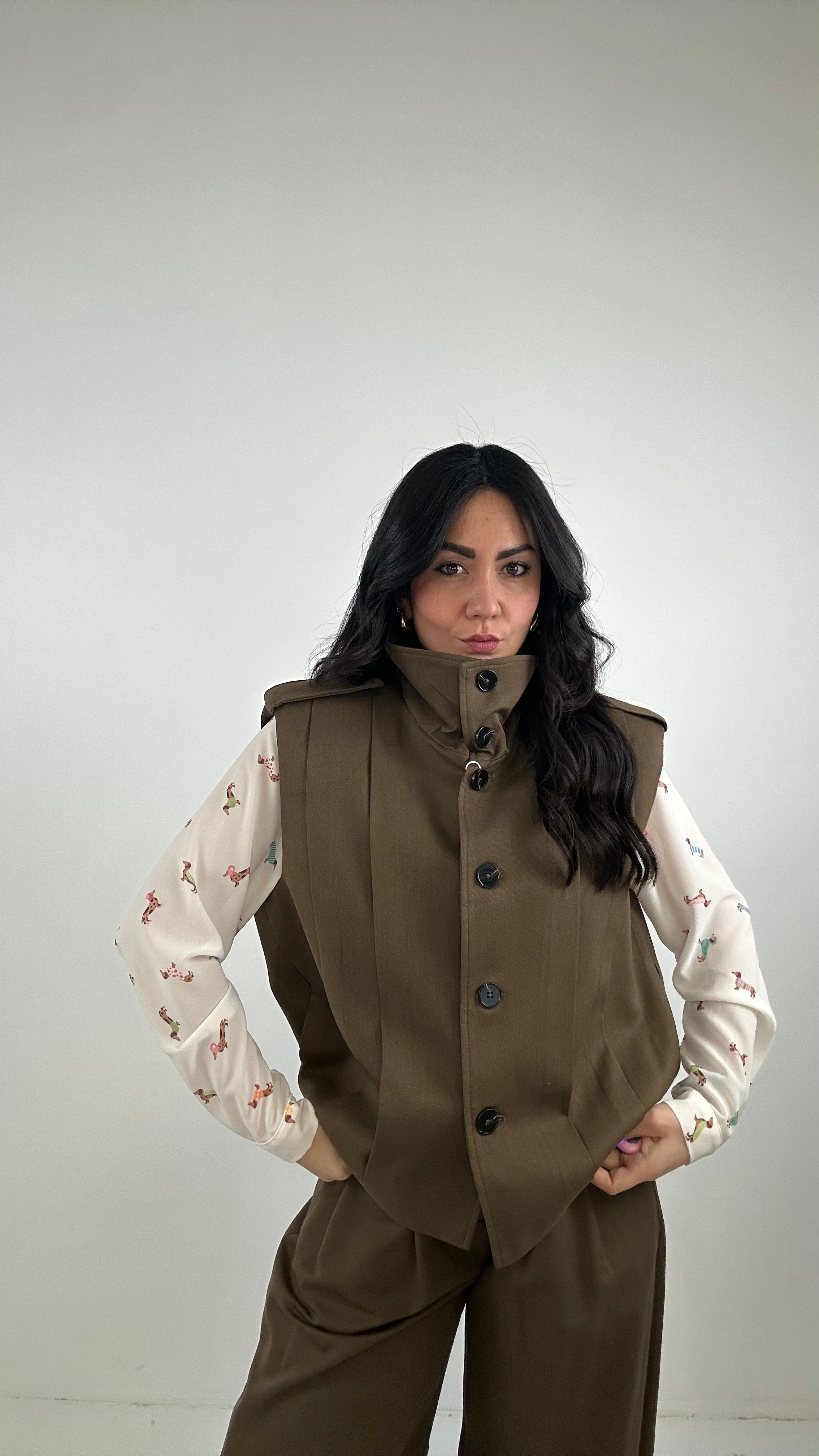 Completo CON GILET - MARRONE