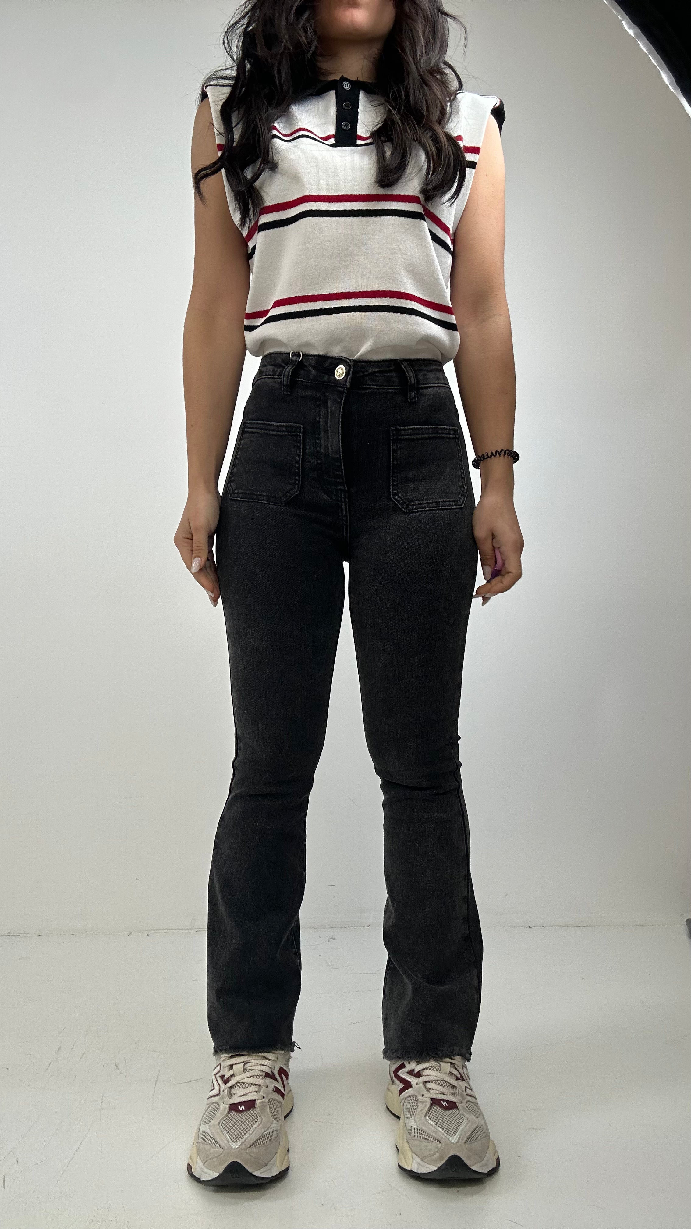 Jeans FLARED TASCHINO - NERO