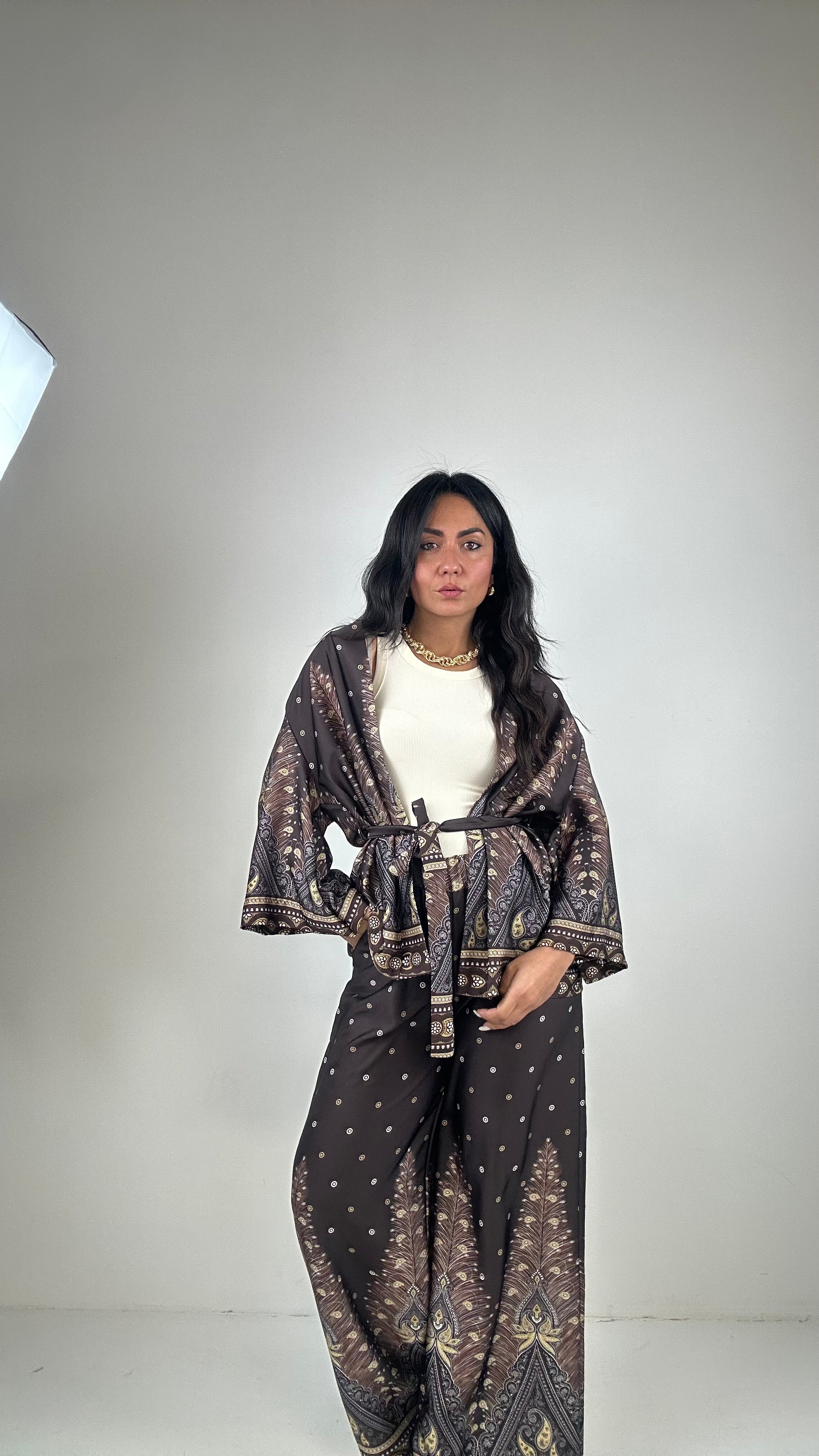 Completo KIMONO - MARRONE