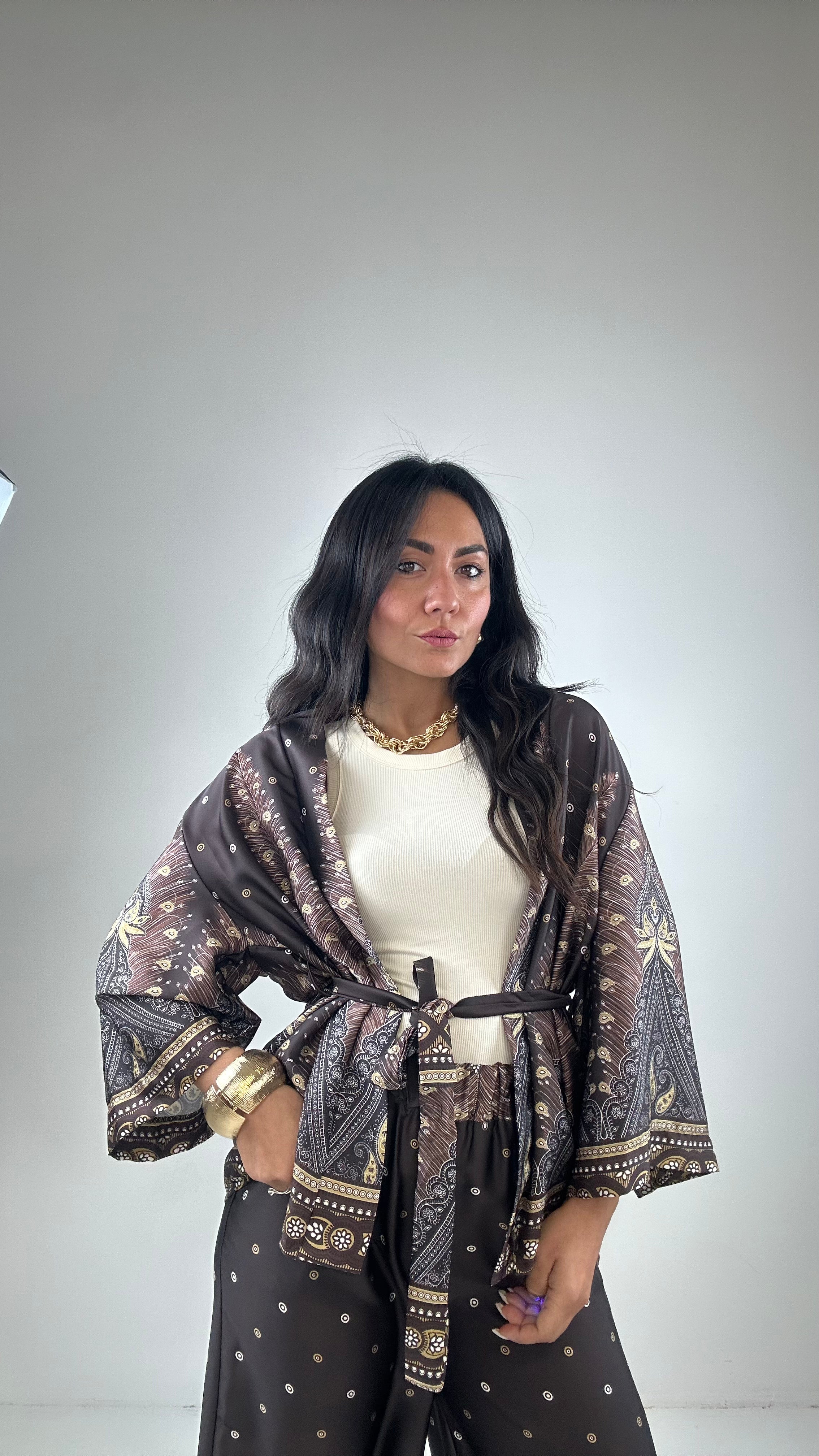 Completo KIMONO - MARRONE