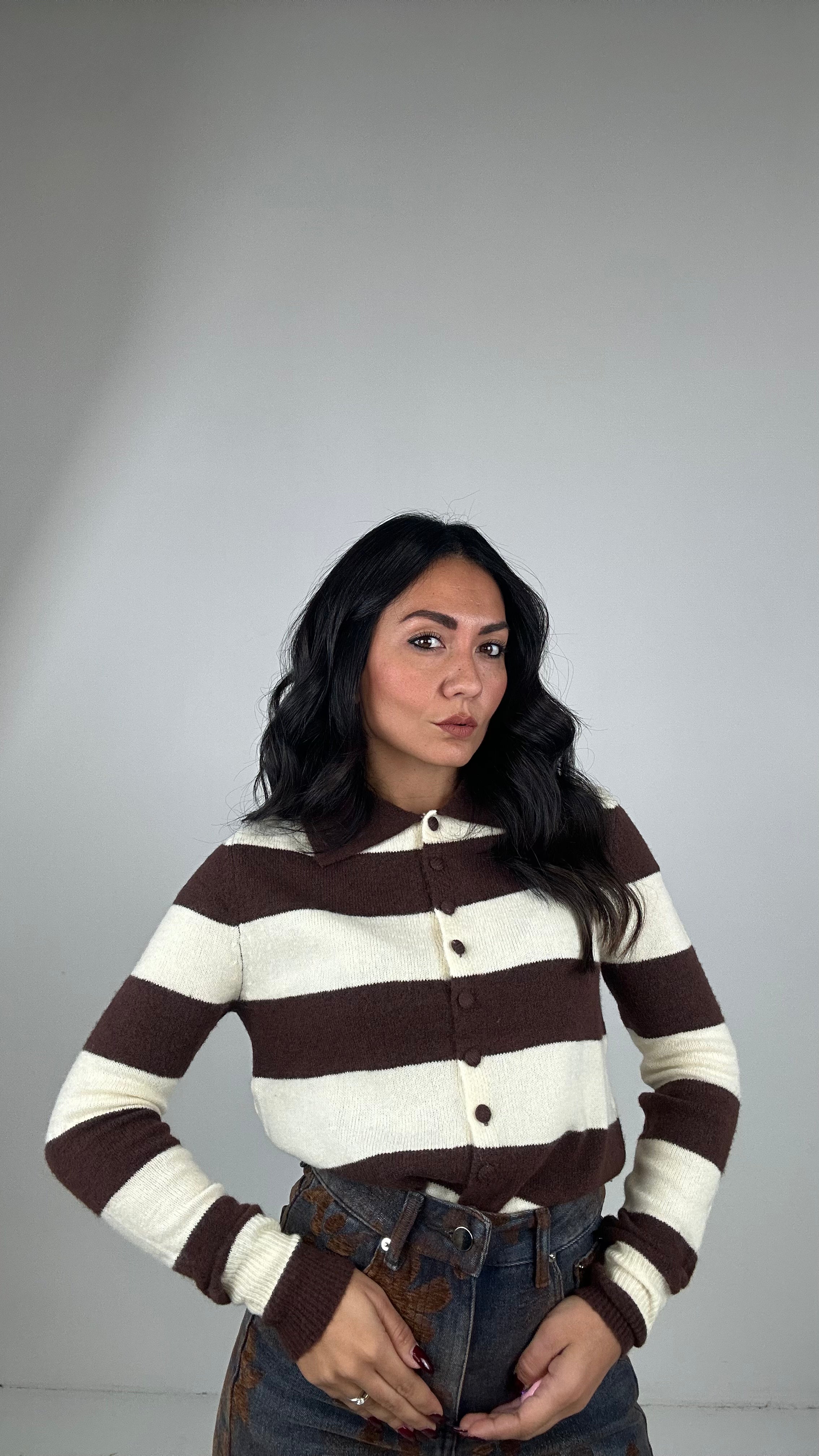 Polo CARDIGAN - MARRONE