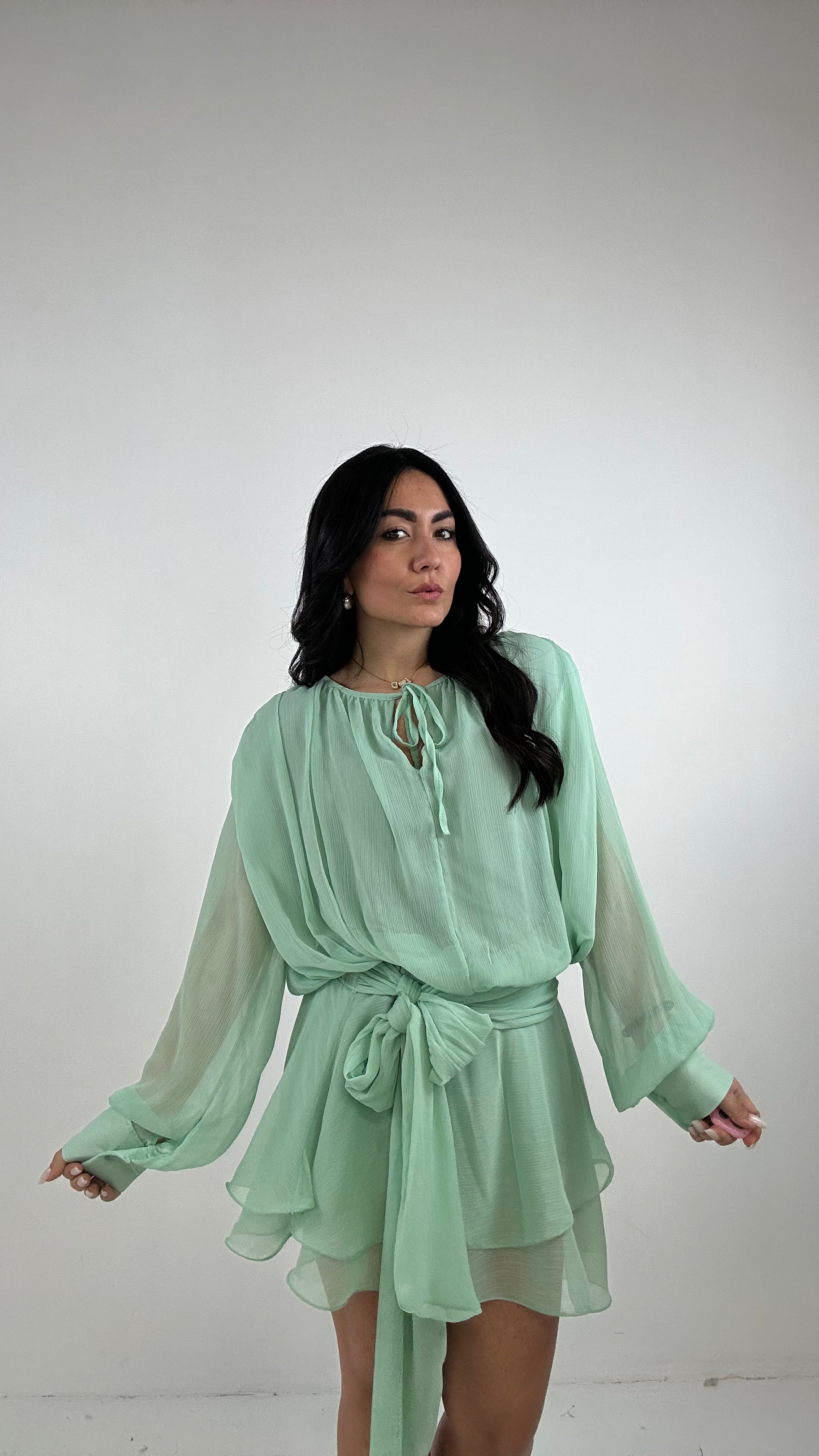 Vestito BALZE TULLE - VERDE