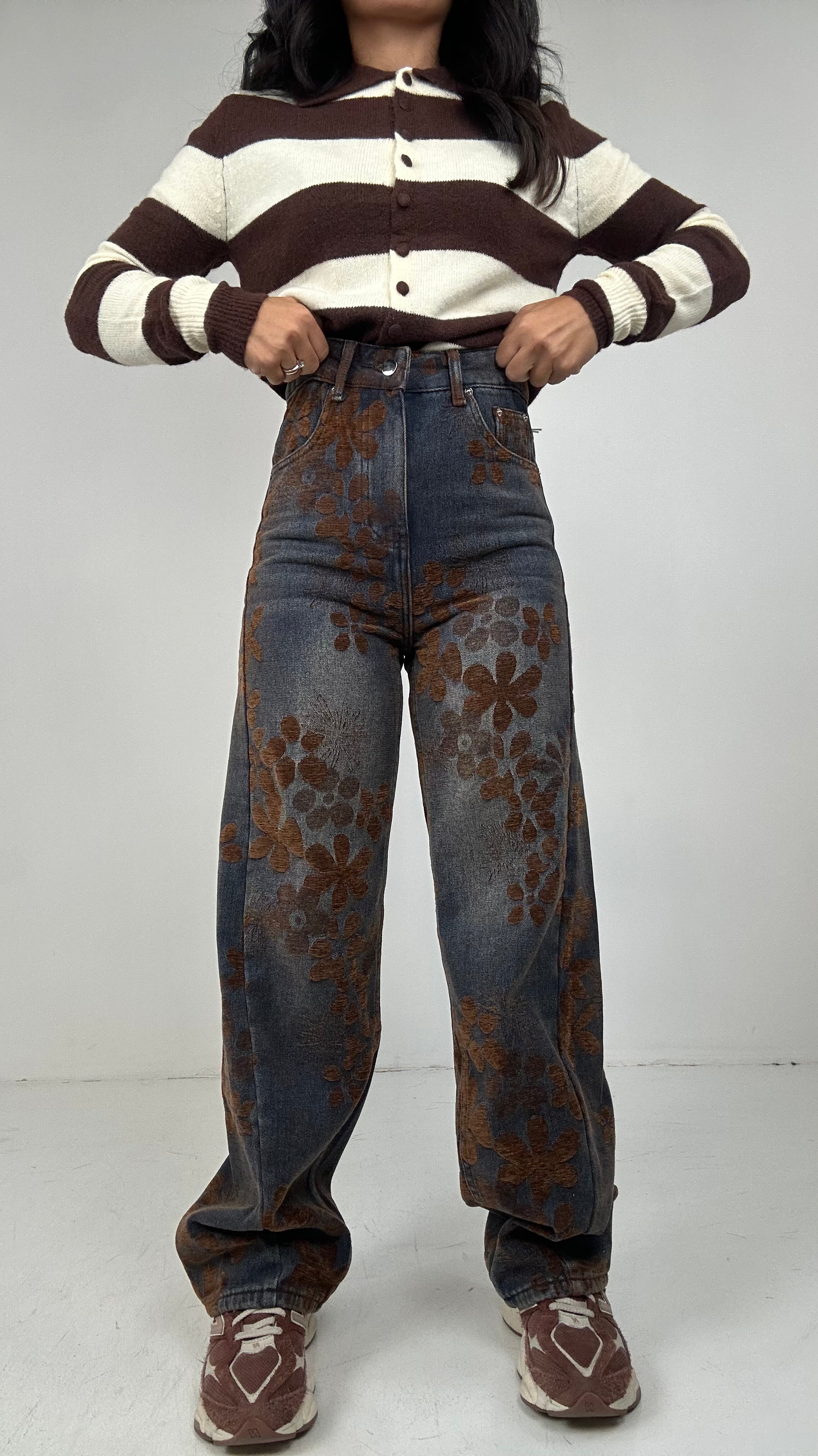 jeans BALLOON RICAMO IN VELLUTO - JEANS