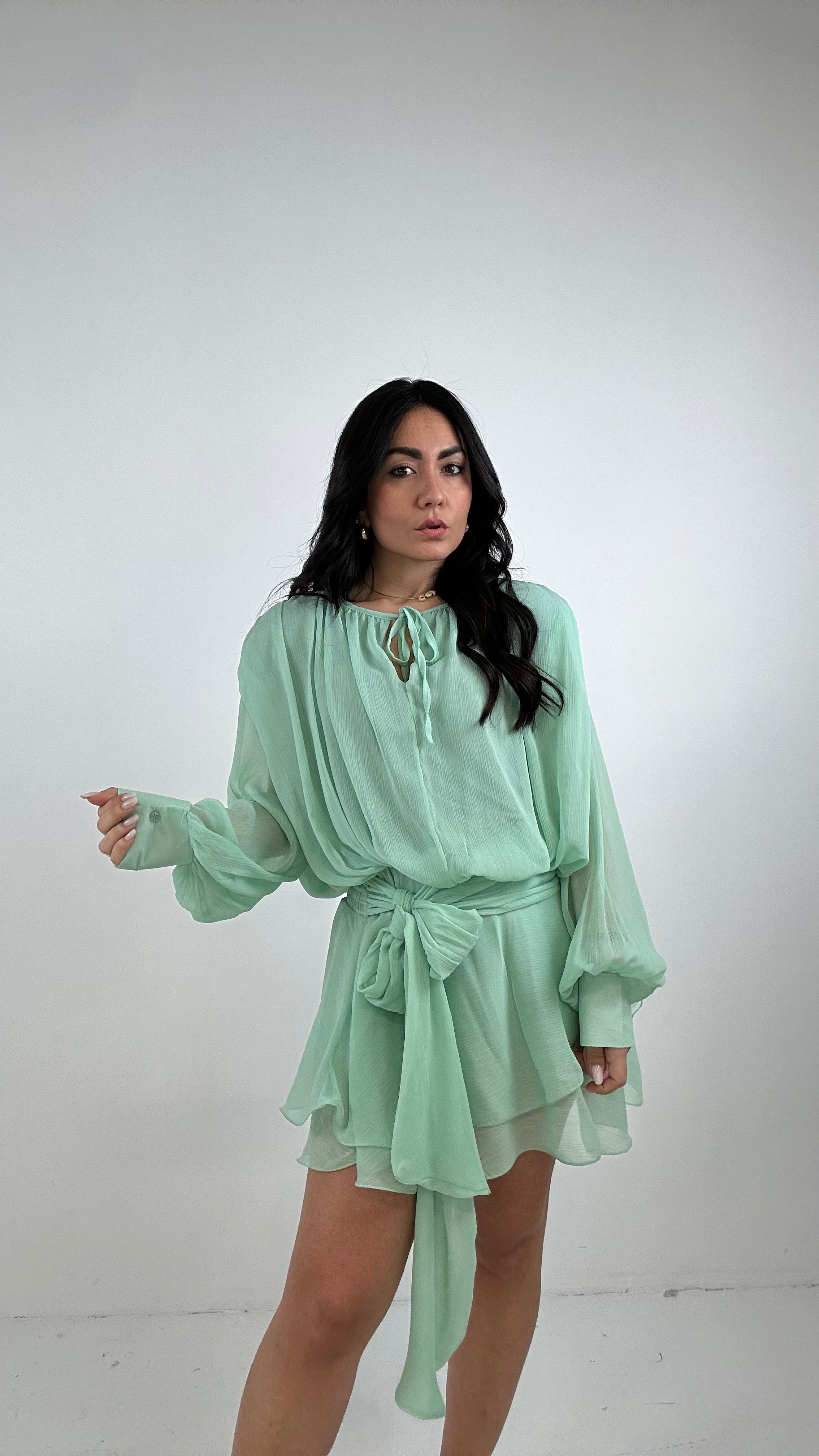 Vestito BALZE TULLE - VERDE