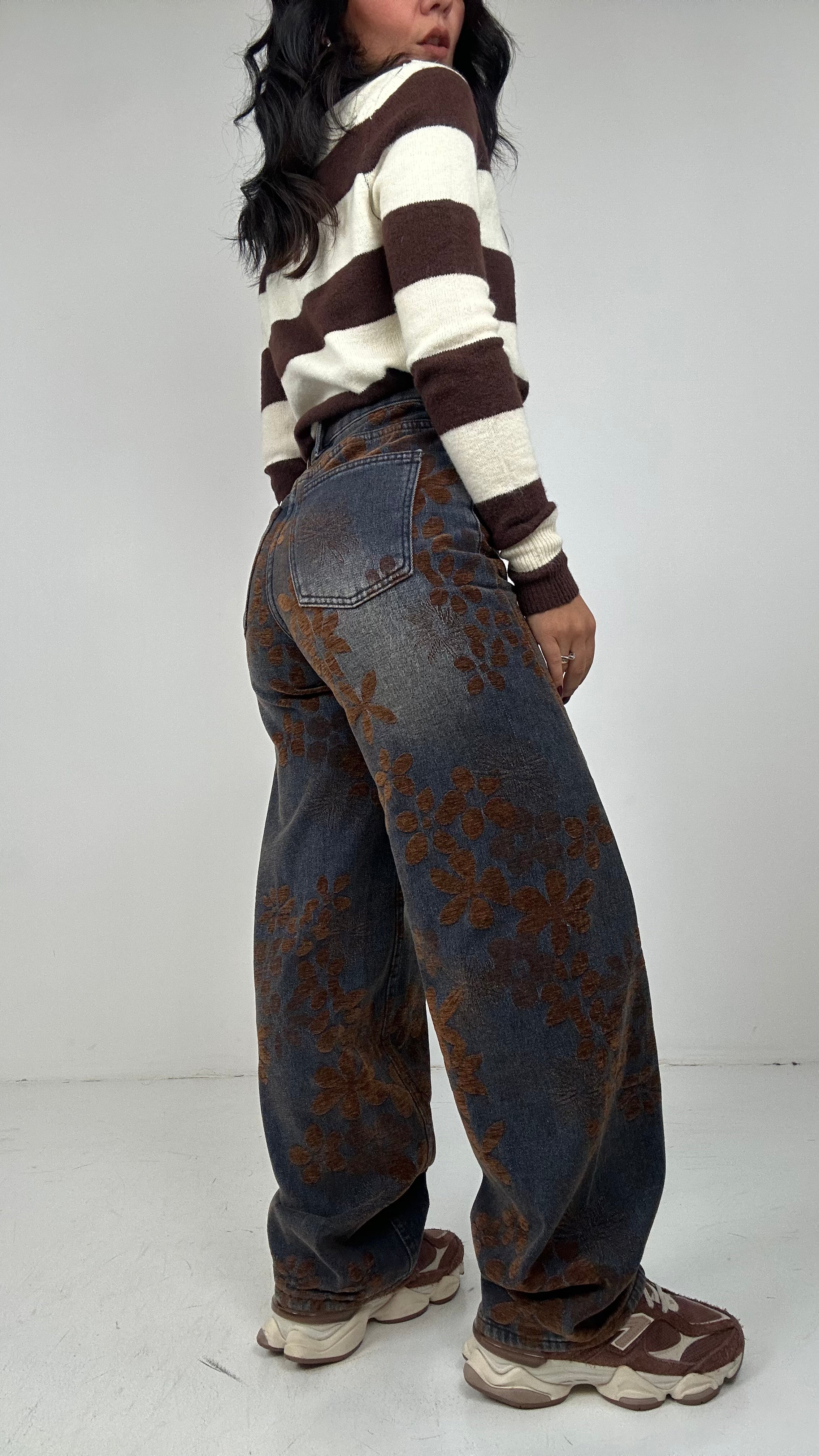 jeans BALLOON RICAMO IN VELLUTO - JEANS