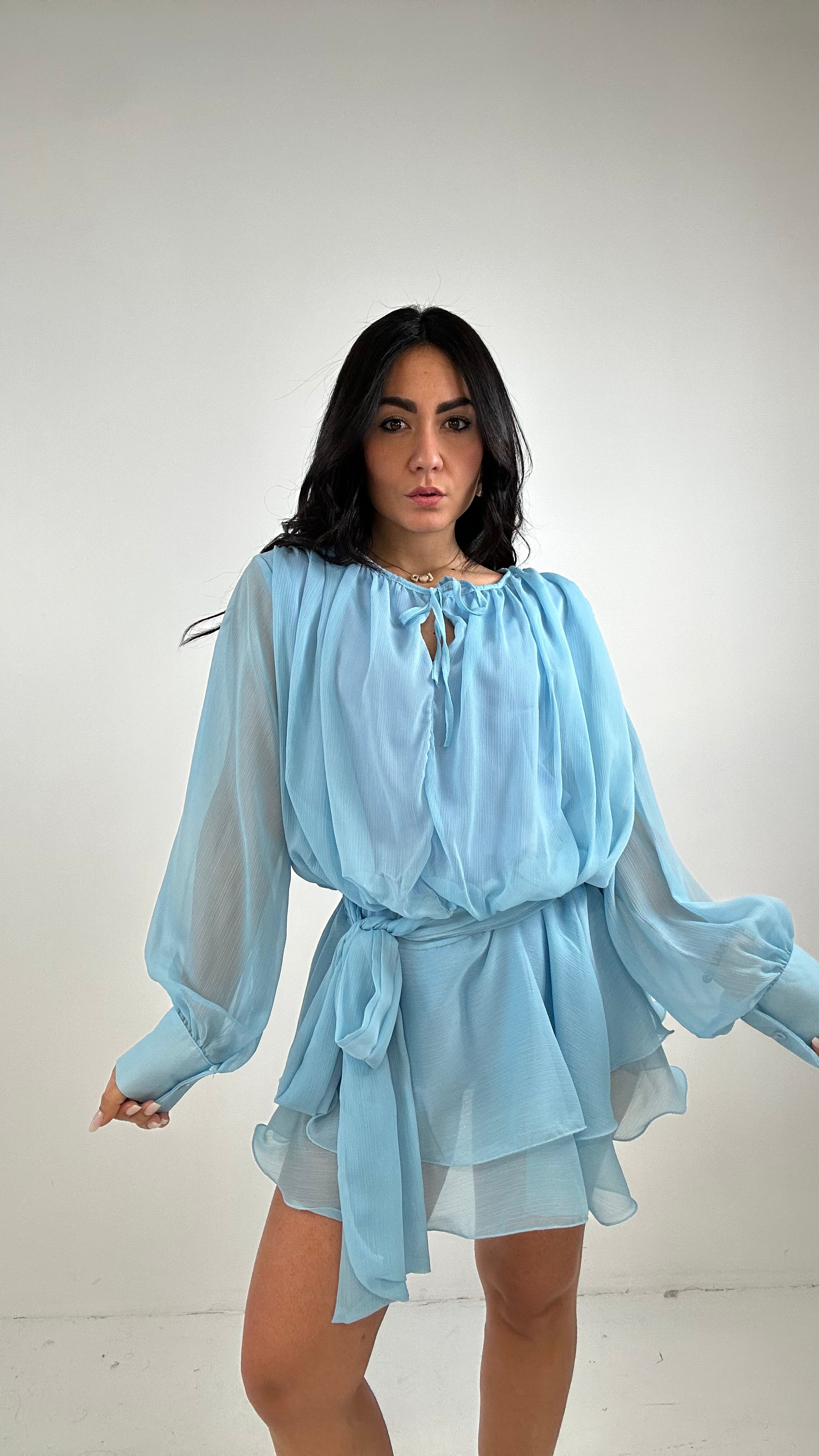 Vestito BALZE TULLE - AZZURRO