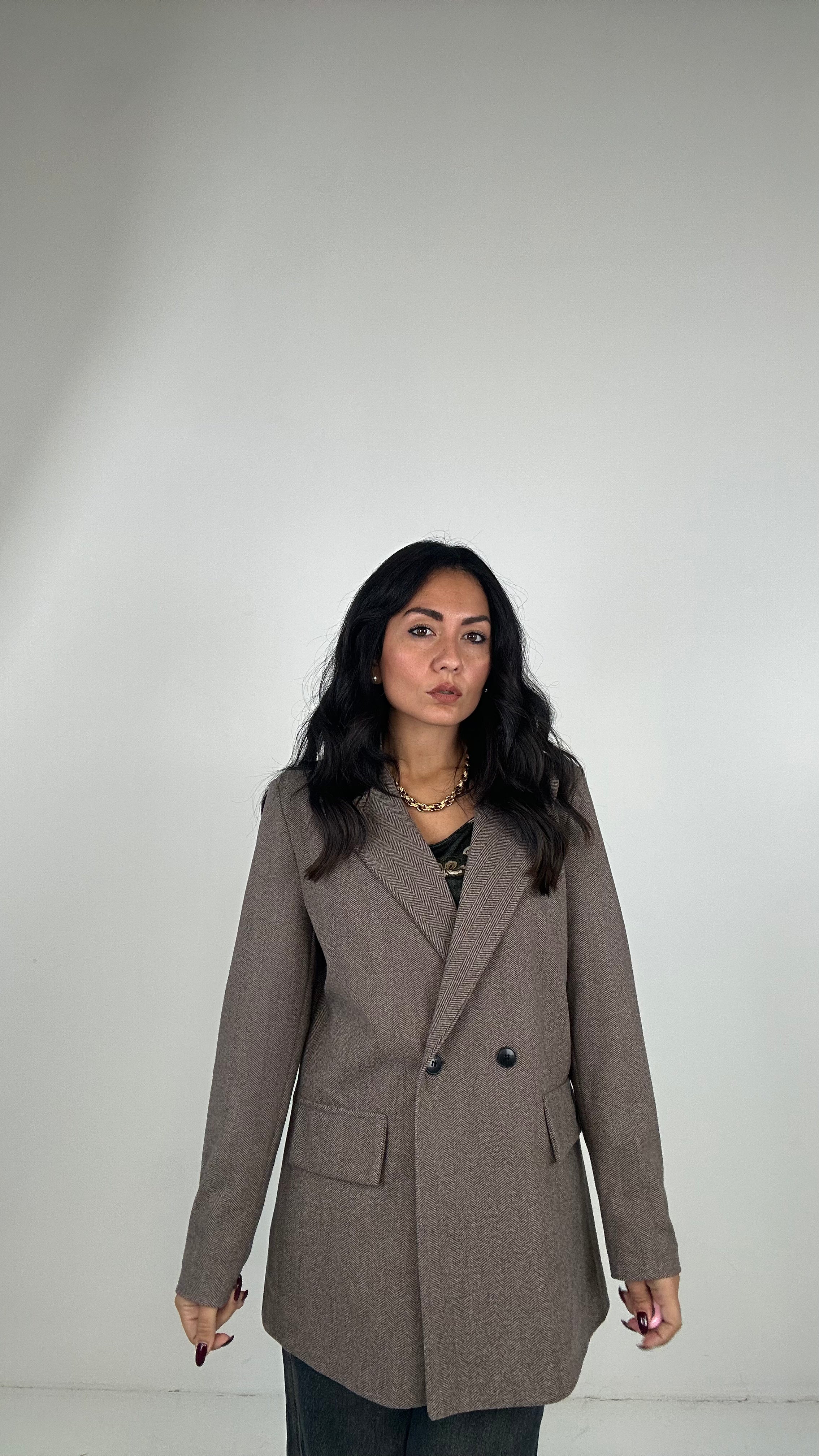 Blazer SPIGATO IN PANNO - MARRONE