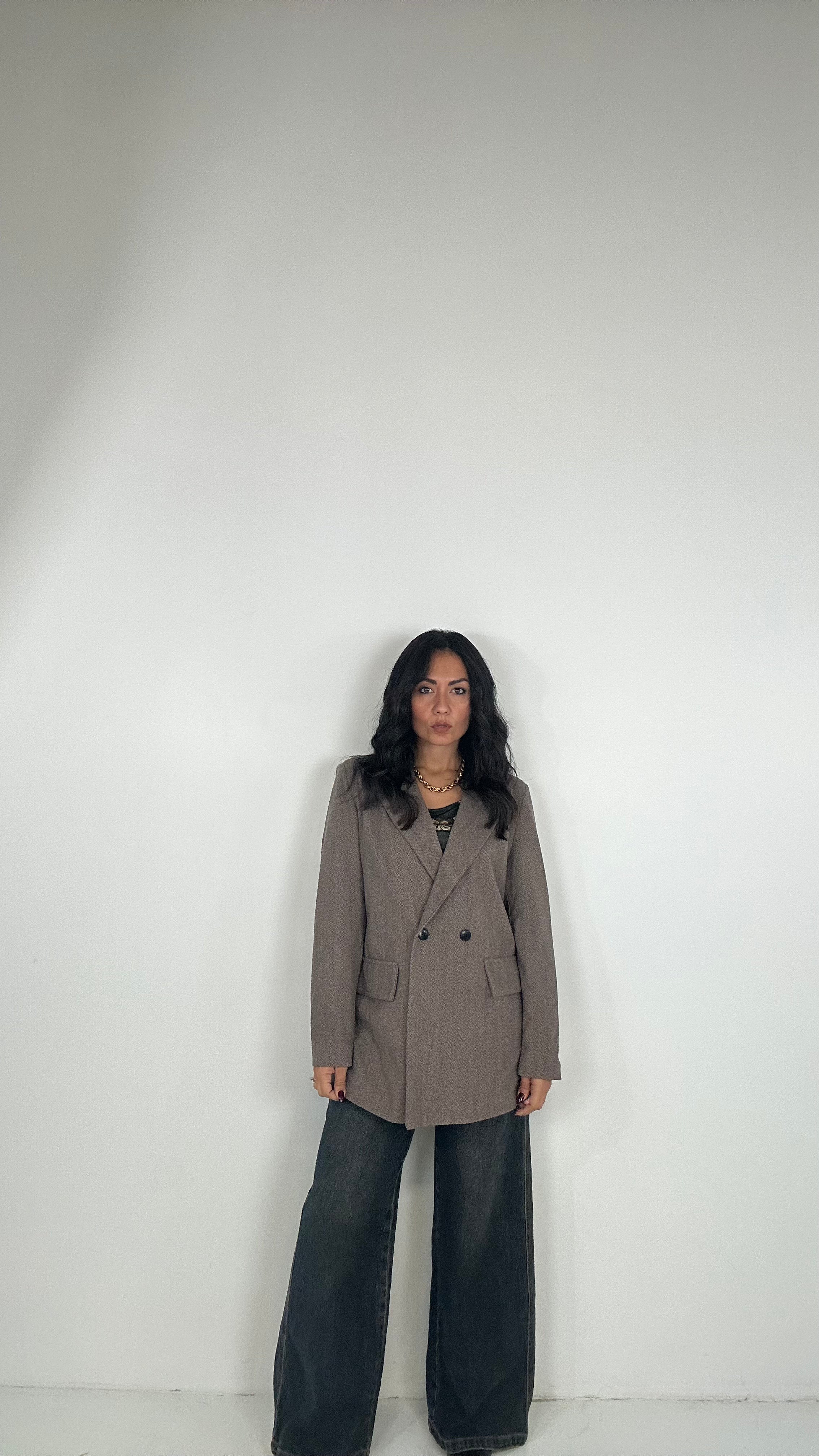 Blazer SPIGATO IN PANNO - MARRONE