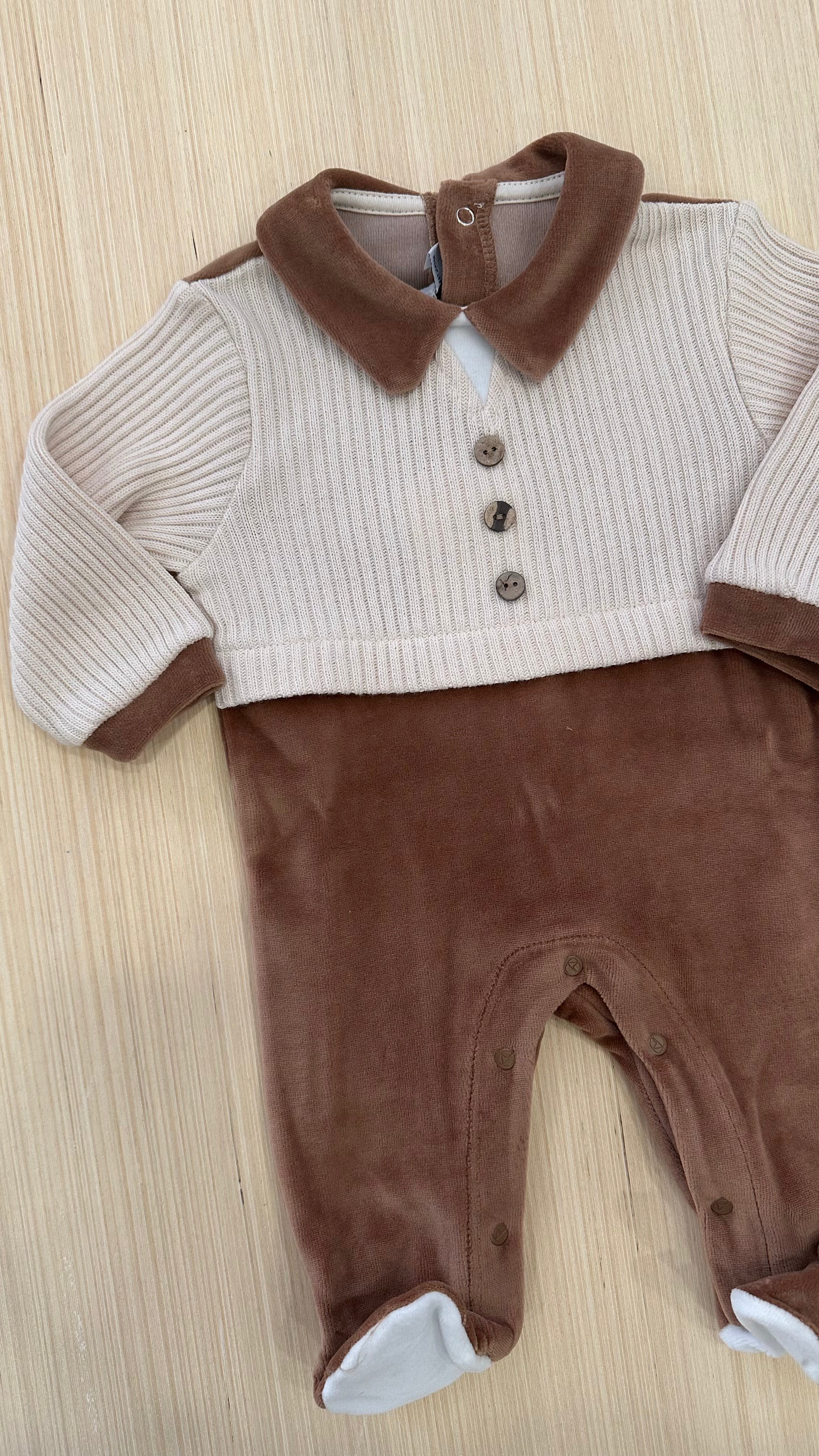 Tutina MAGLIA E CINIGLIA 1-3M - MARRONE