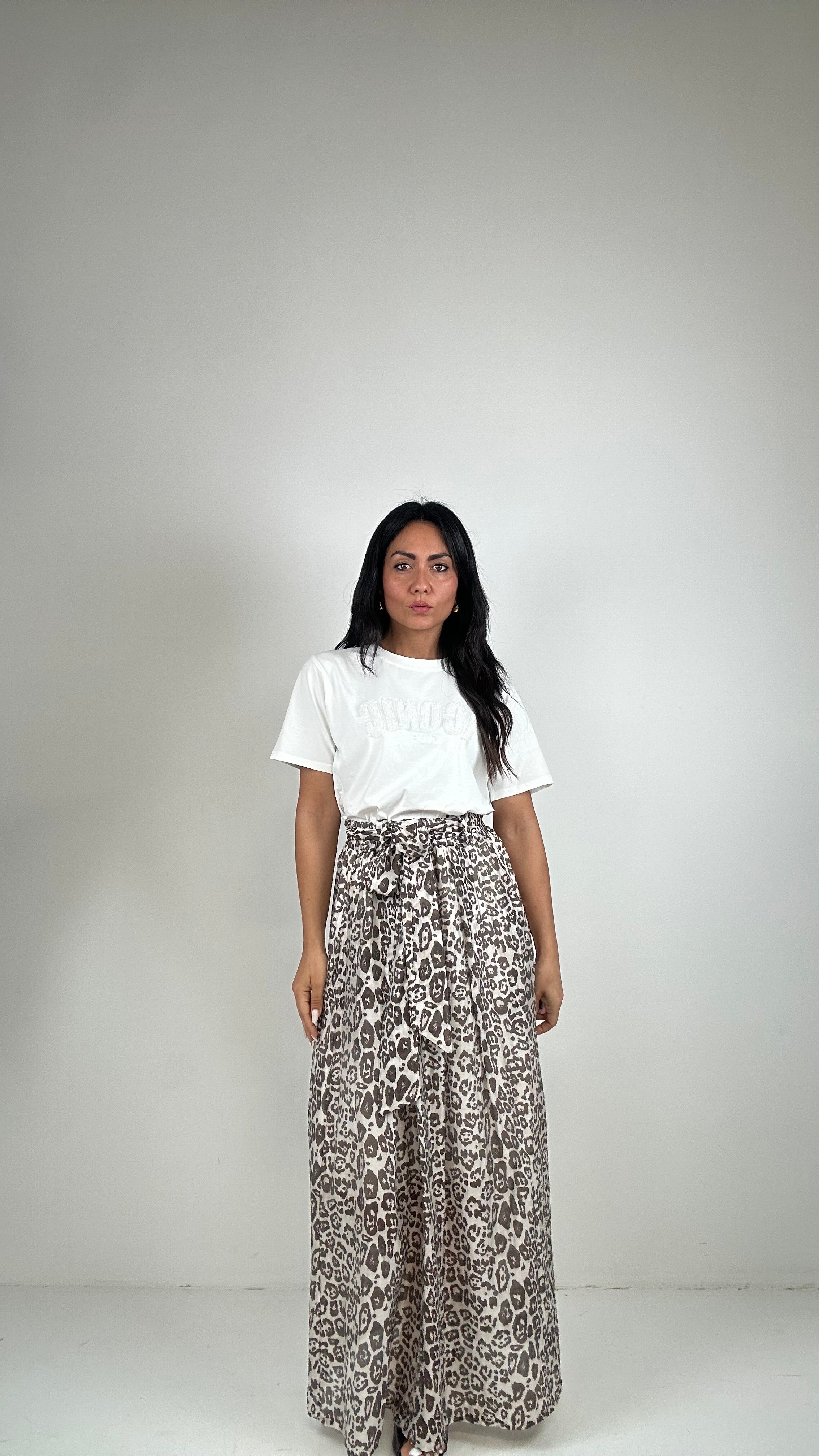 Gonna CON FIOCCO MACULATA - BEIGE