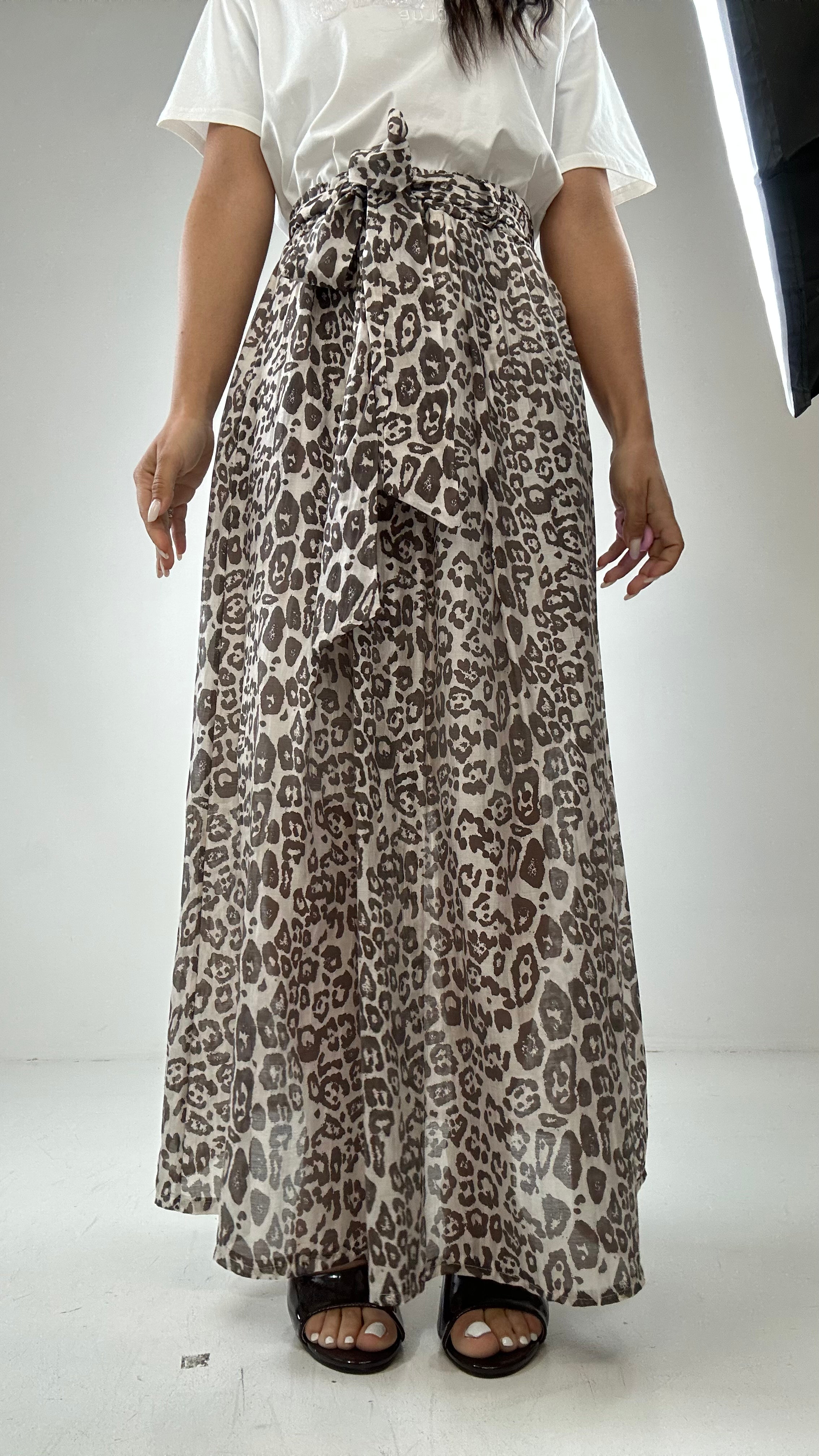 Gonna CON FIOCCO MACULATA - BEIGE