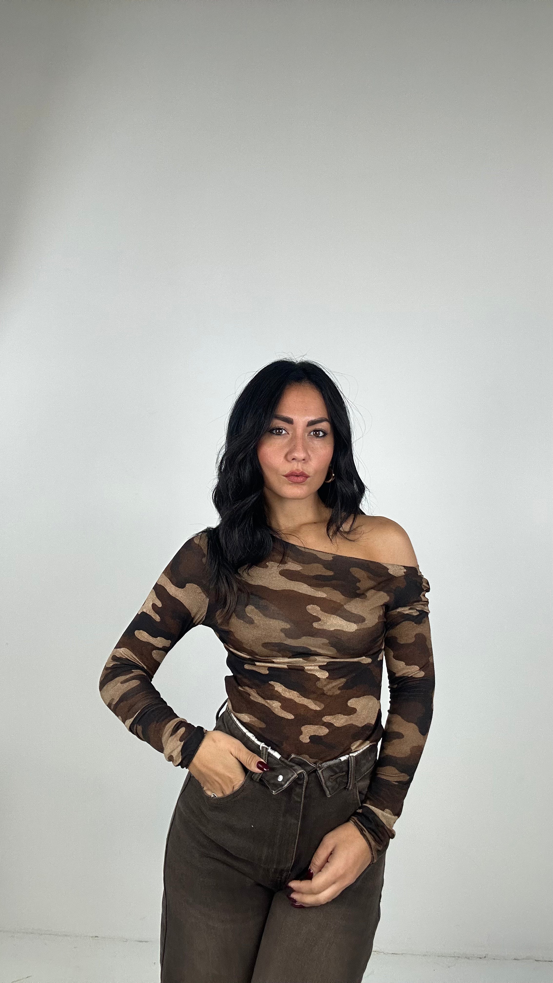 Maglia CASHMERE MILITARE - MARRONE