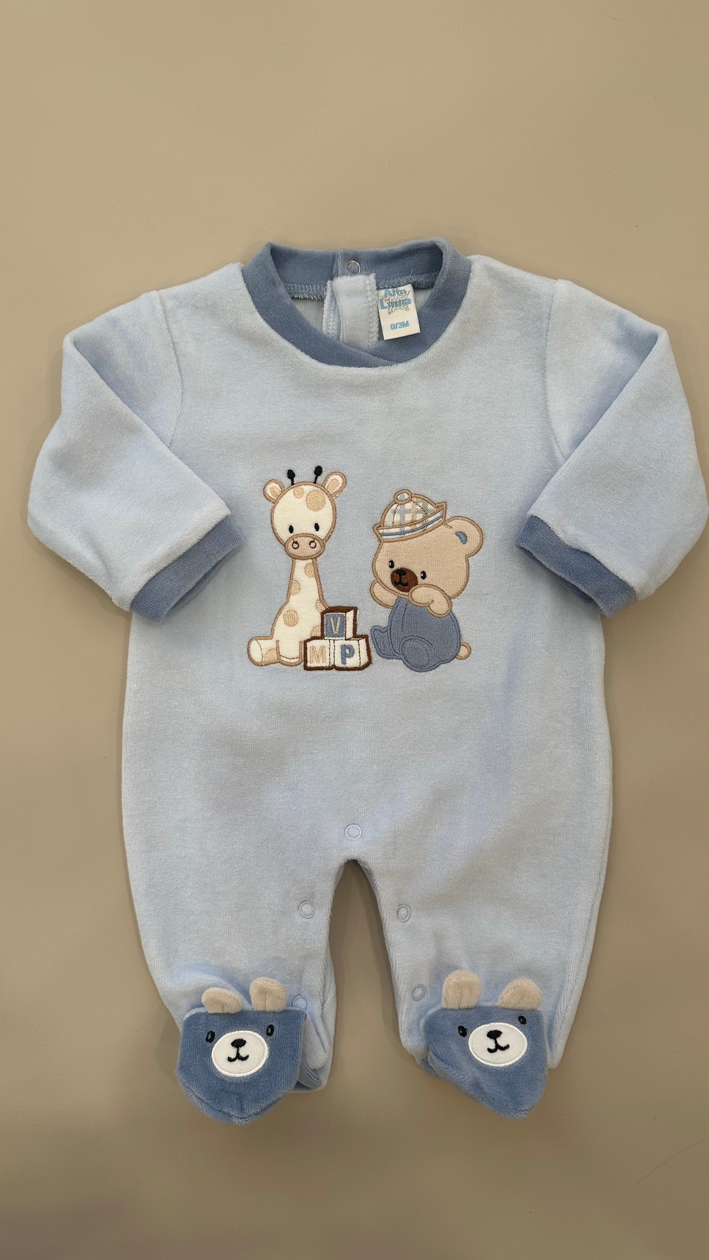 Tutina IN CINIGLIA GIRAFFAO 0-12M - AZZURRO