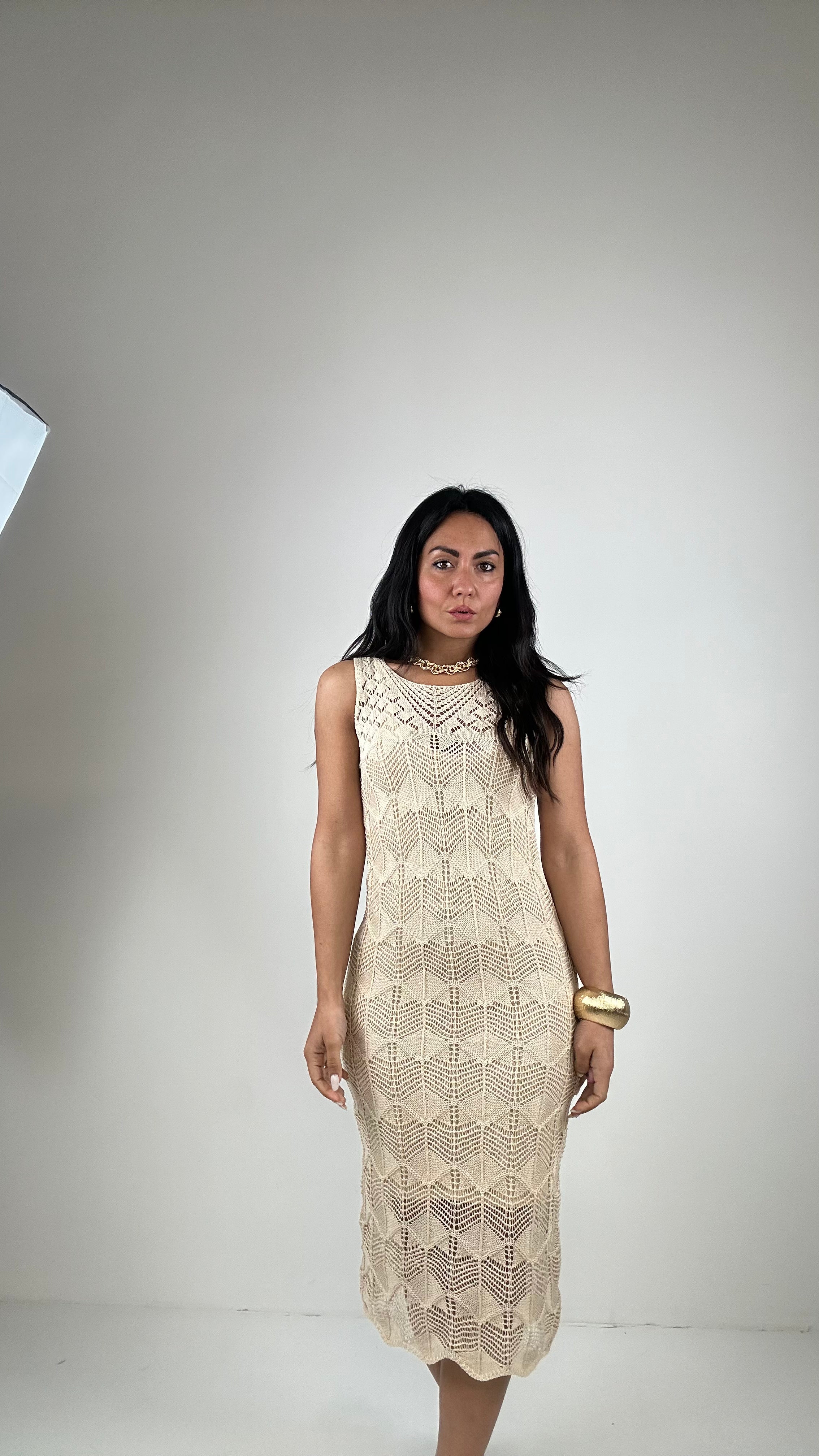 Vestito MACRAME' - BEIGE