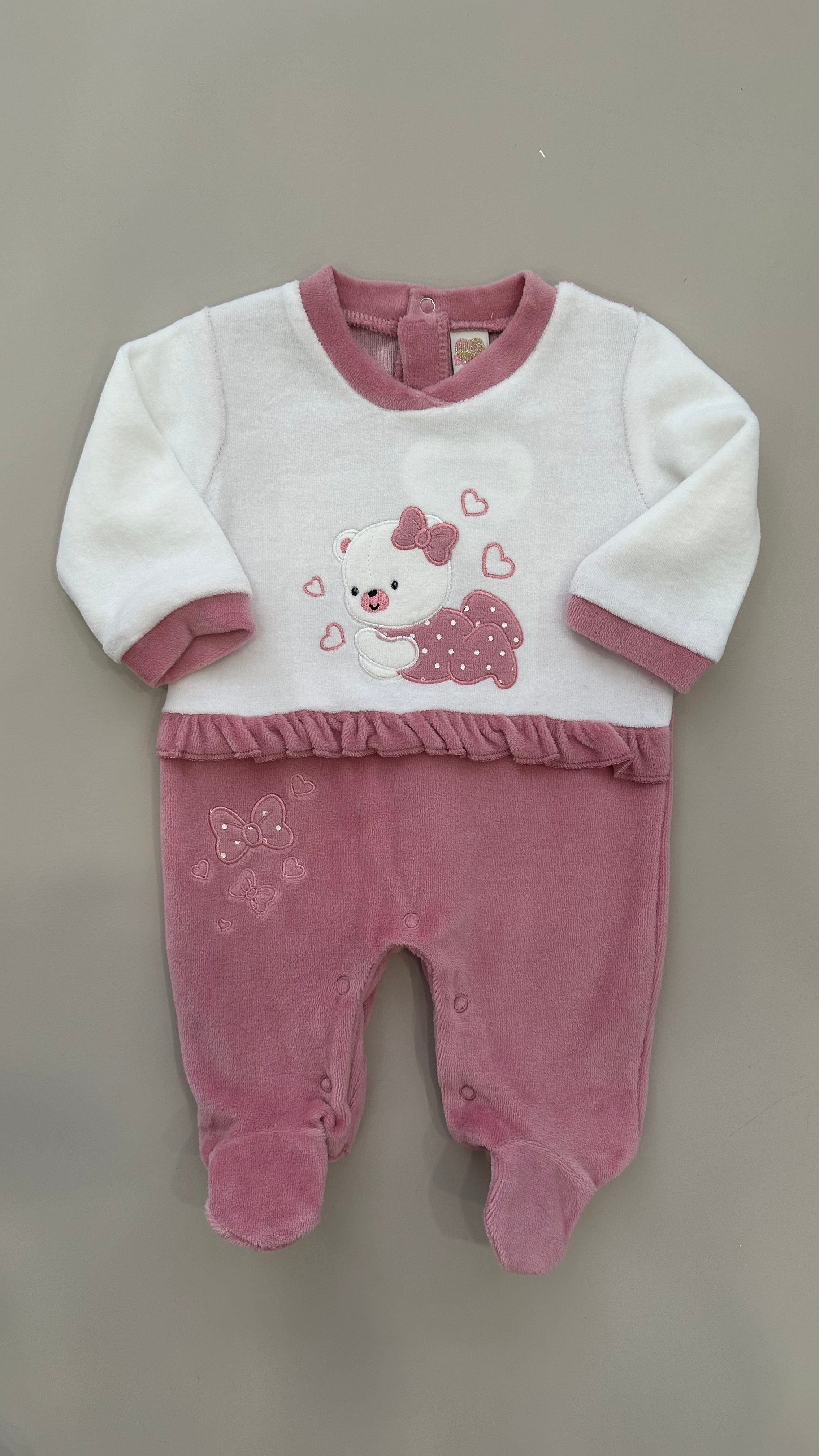 Tutina IN CINIGLIA ORSETTO 0-6M - ROSA