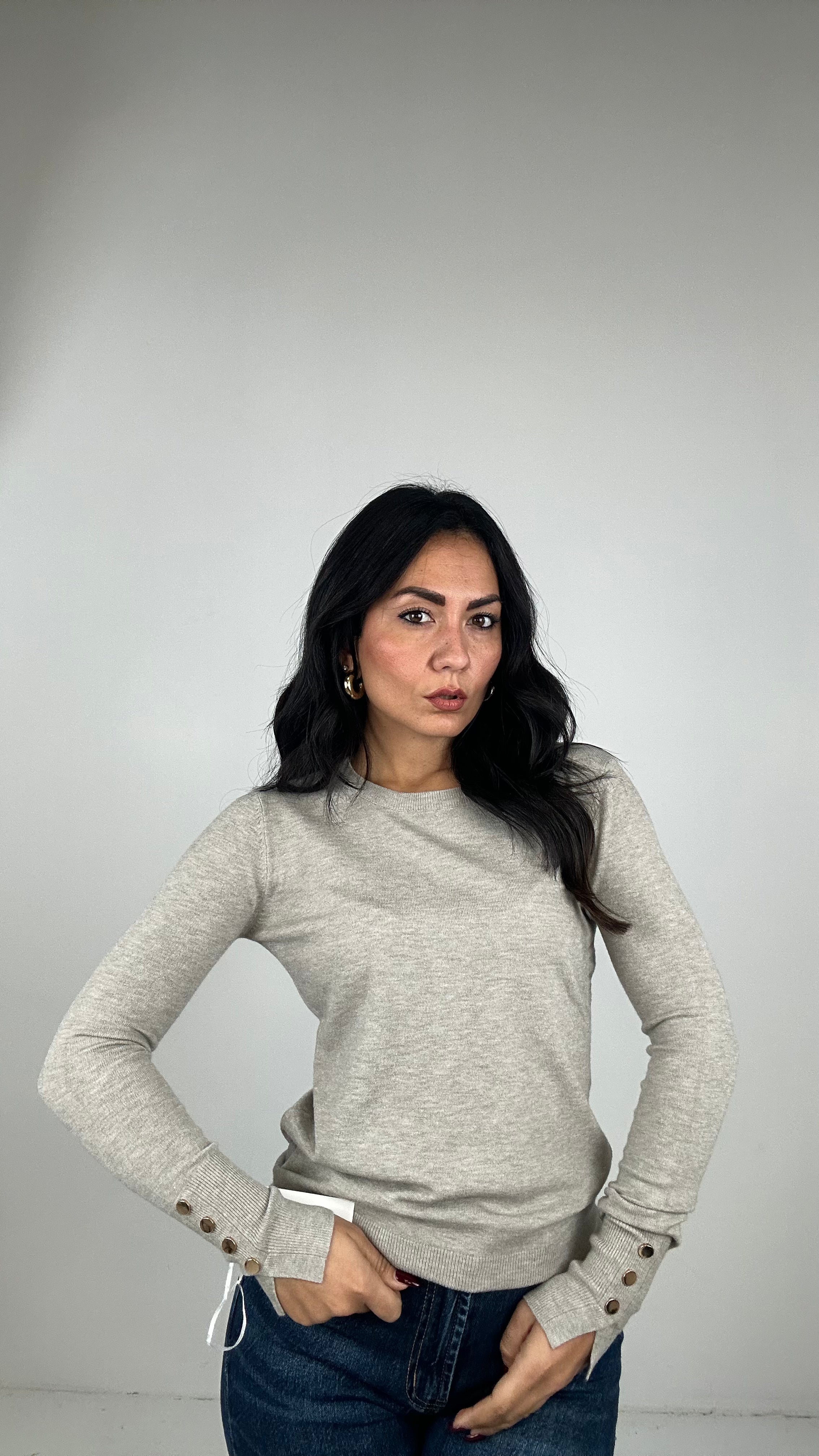 Pull BASIC BOTTONCINI - KHAKI