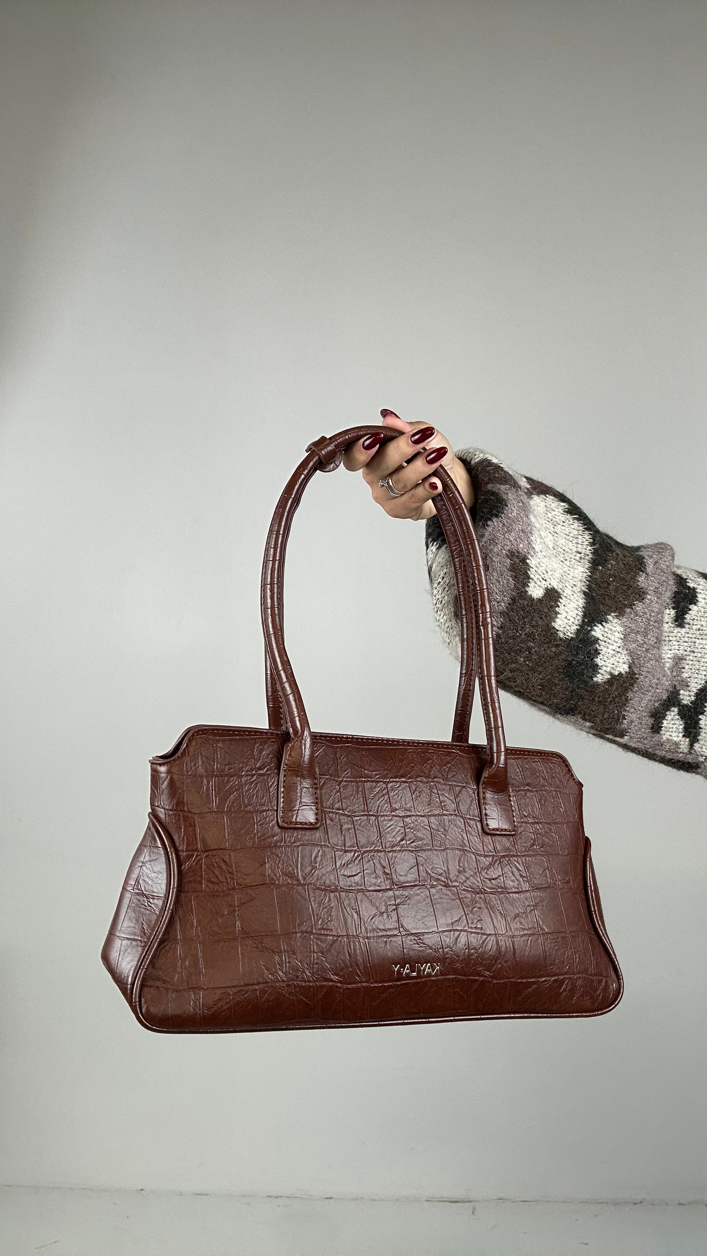 Borsa MARTELLATA RETTANGOLO - CAMMELLO