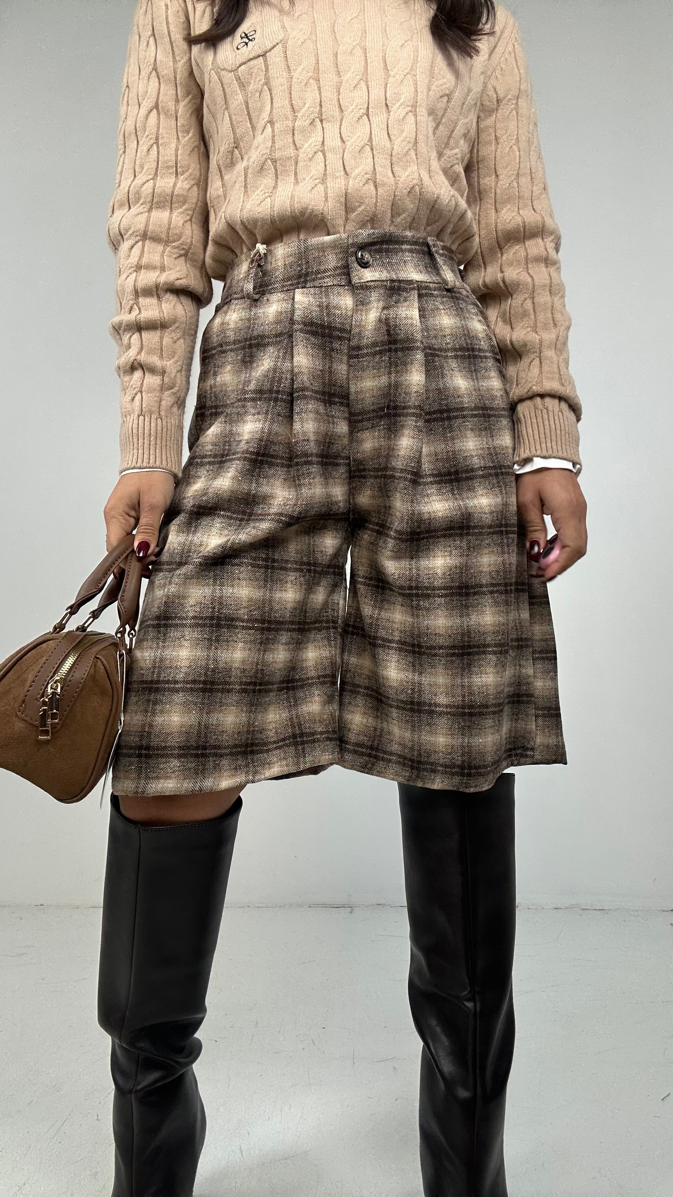 Bermuda QUADRI - BEIGE