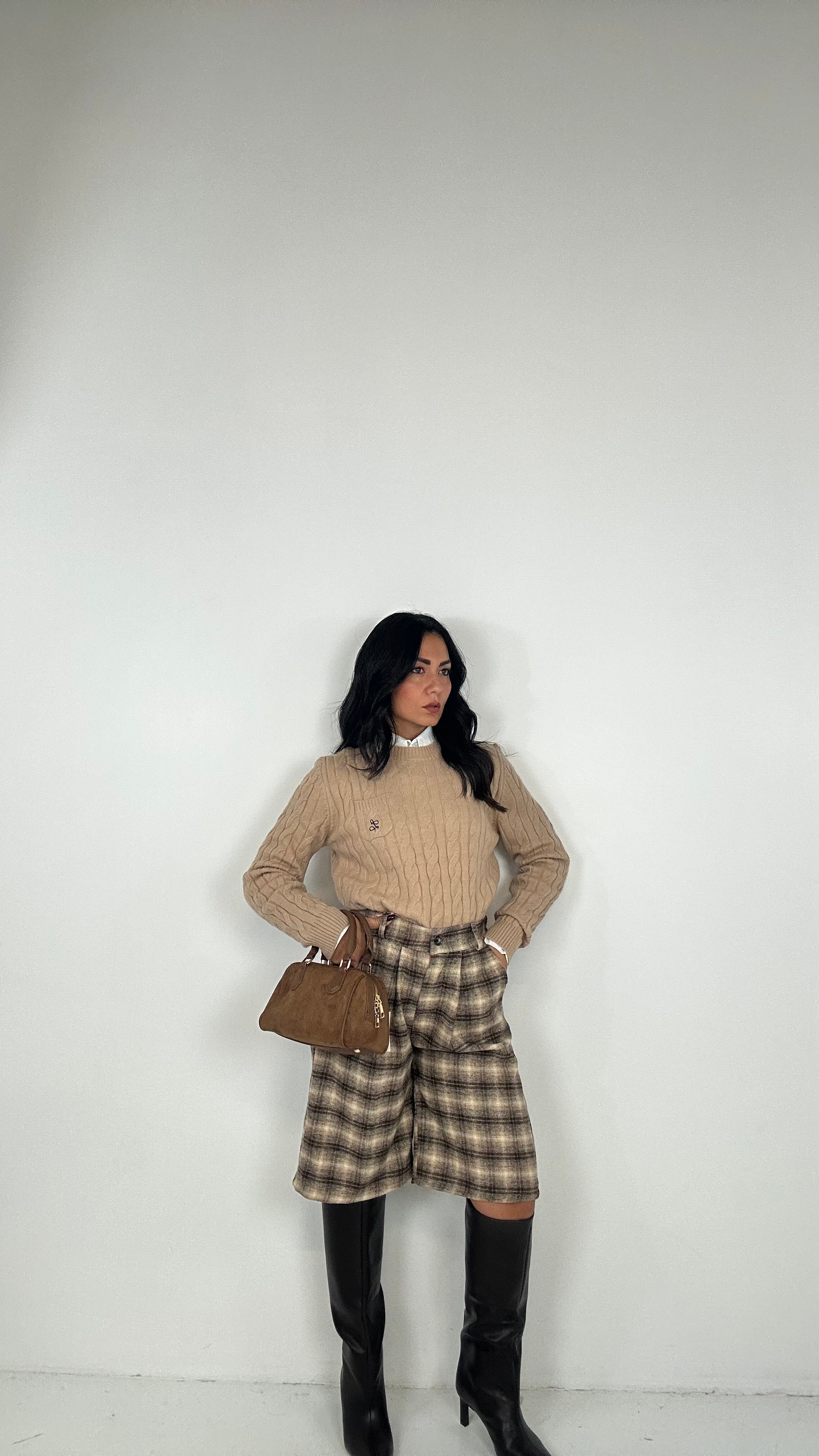 Bermuda QUADRI - BEIGE