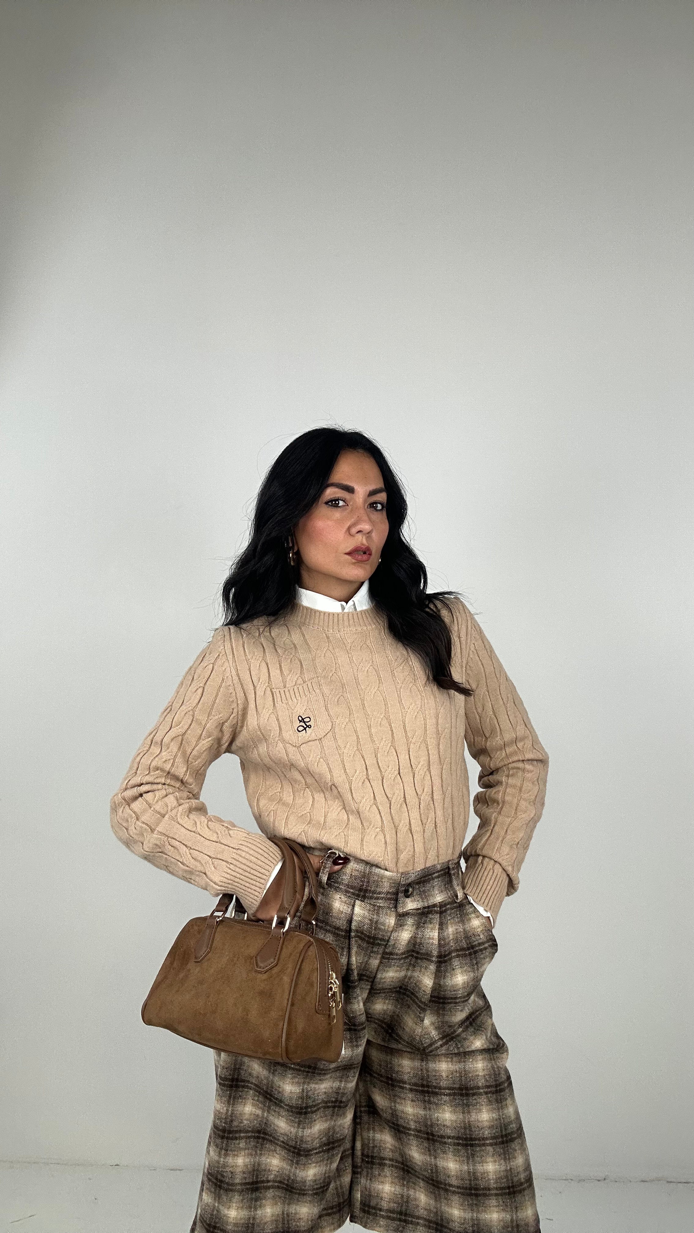 Bermuda QUADRI - BEIGE