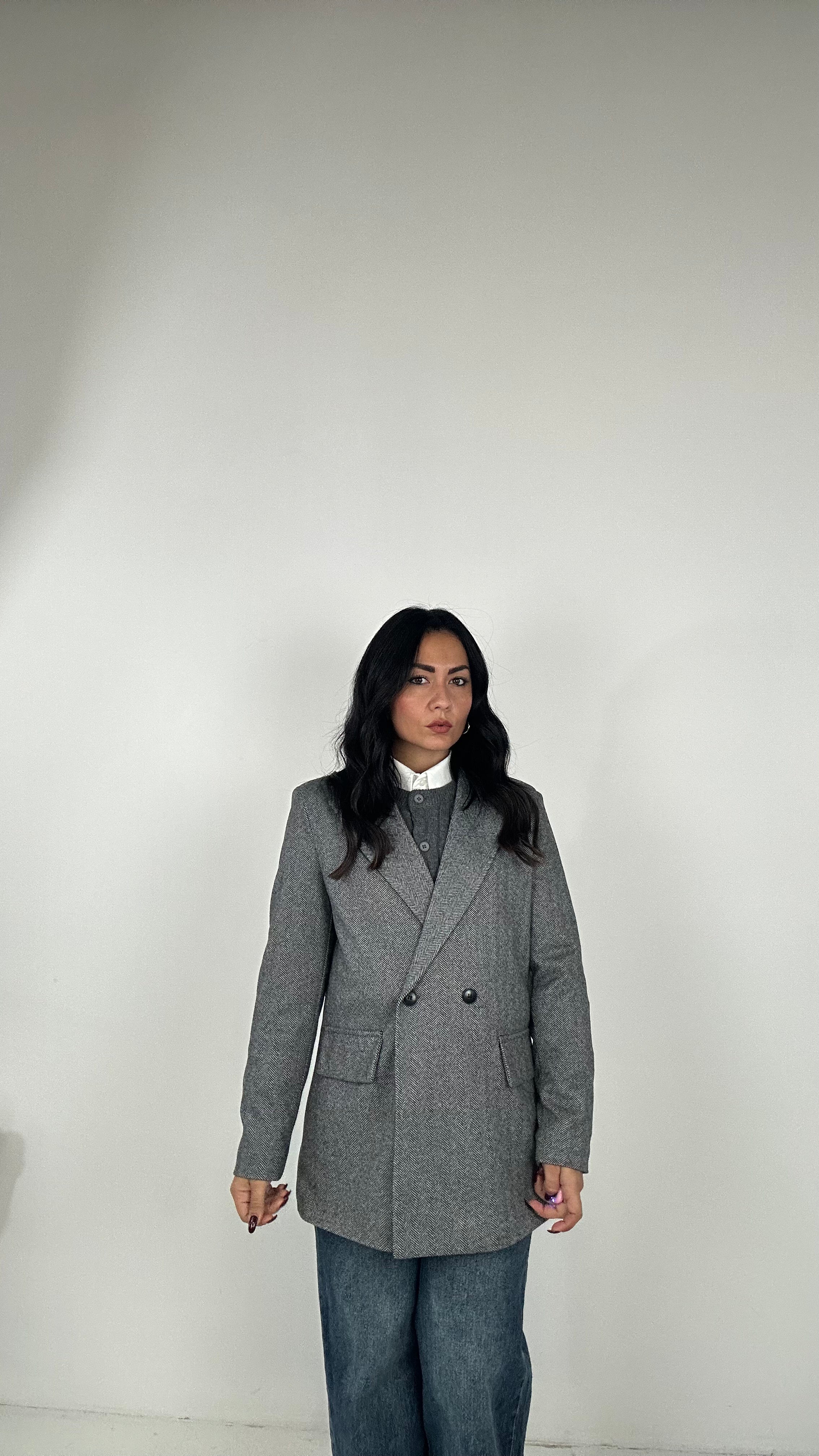 Blazer SPIGATO IN PANNO - GRIGIO